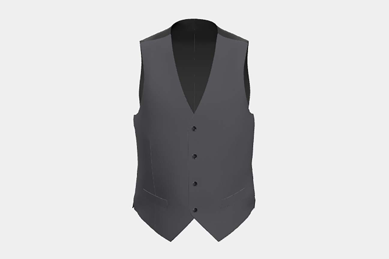 Gilet en laine et soie gris des années 150 sur mesure Caccioppoli