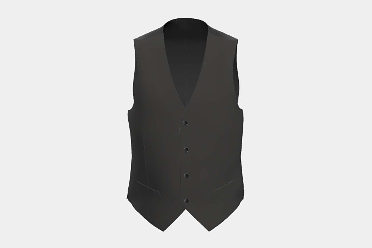 Made to measure 150s gray wool and silk waistcoat Caccioppoli