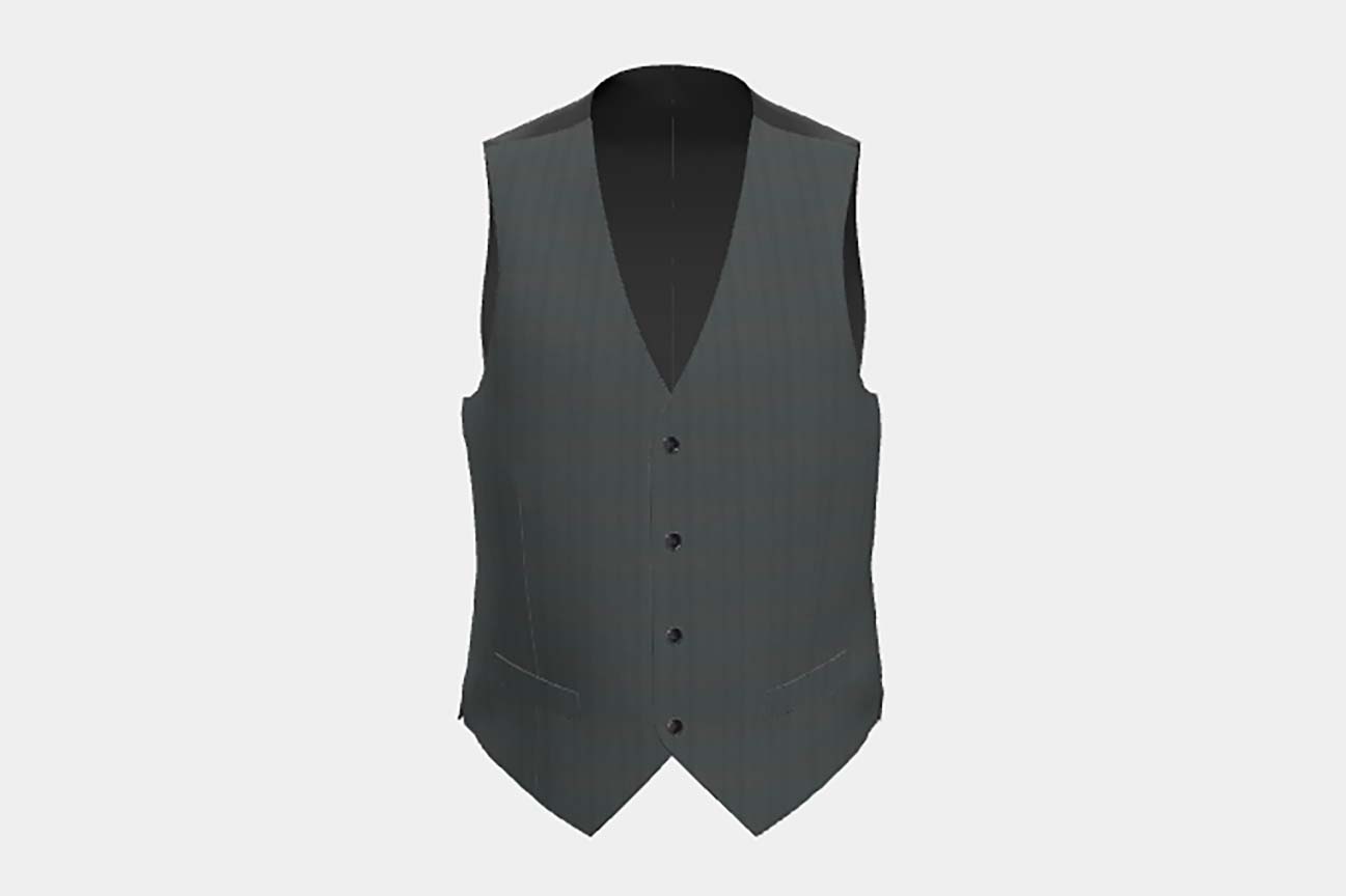Gilet en laine des années 130 sur mesure avec fenêtre verte Caccioppoli