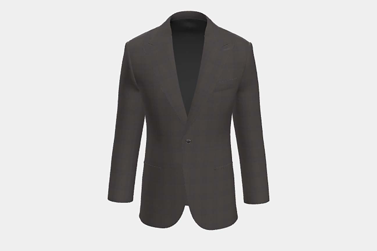Made to measure 130s wool jacket with brown window Caccioppoli