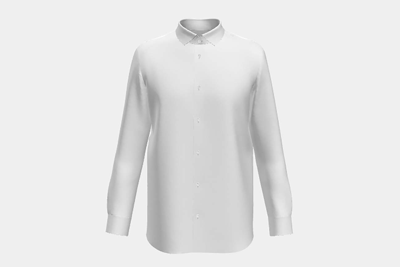 Chemise ajustée en coton blanc