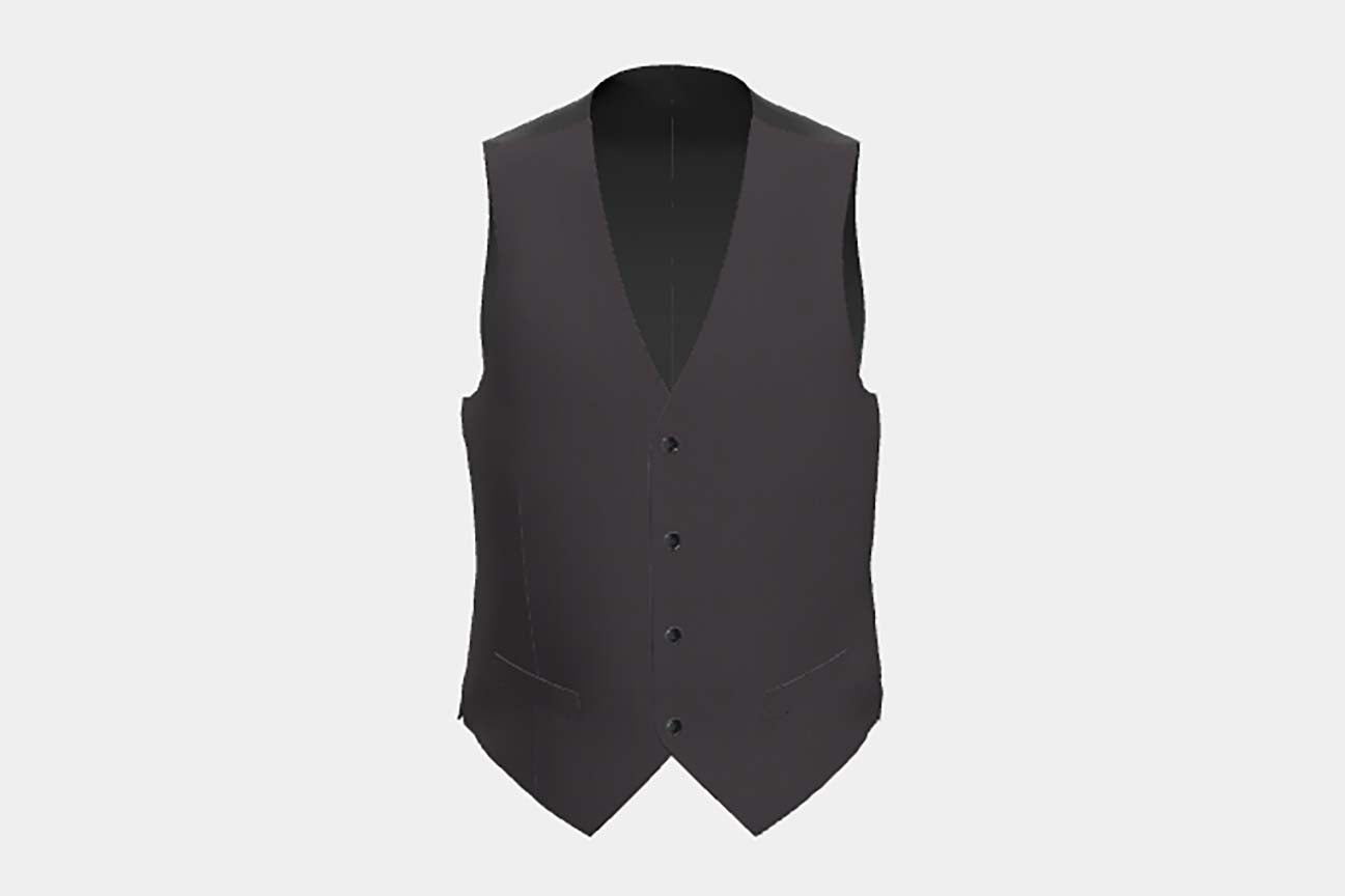 Custom made 130s Prince of Wales wool vest purple Caccioppoli