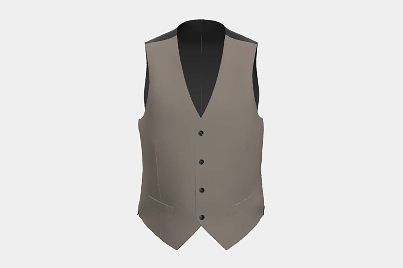 Gilet tailleur en laine et soie beige années 150 Caccioppoli