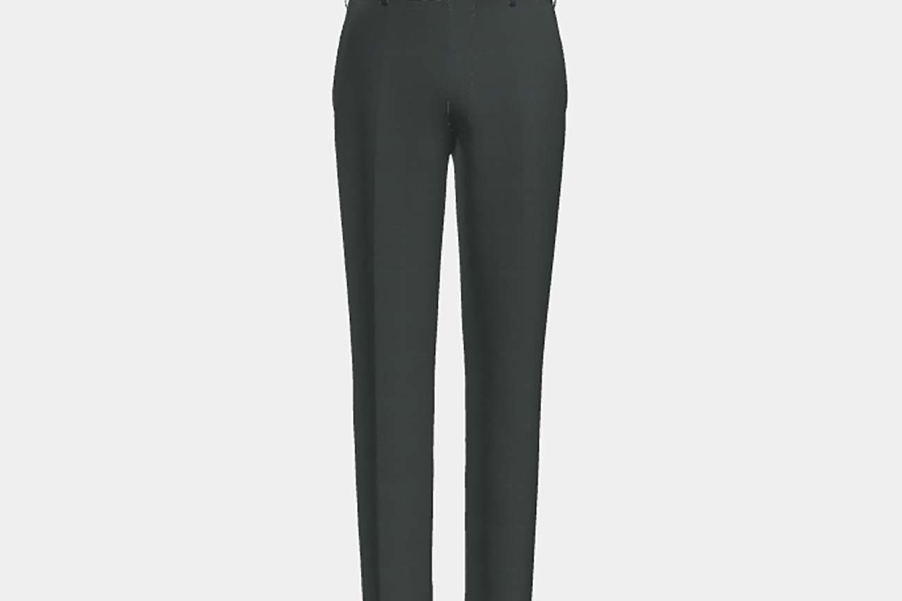 Pantalone su misura lana 130s finestrato verde Caccioppoli