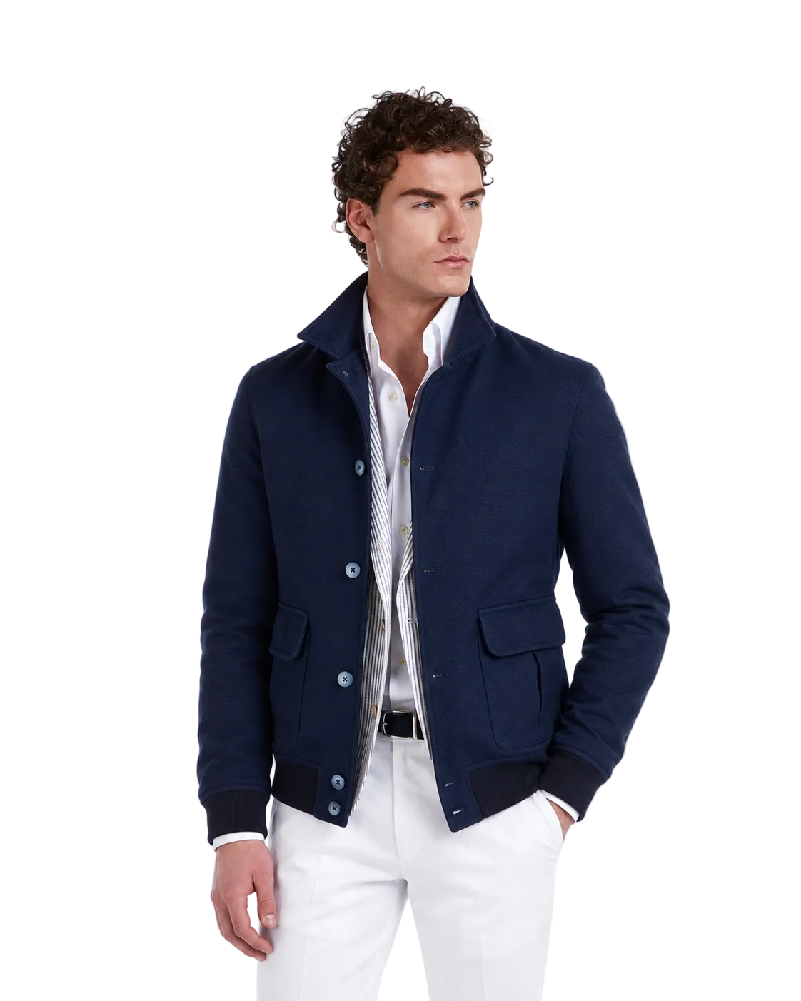 Blue cotton bomber jacket