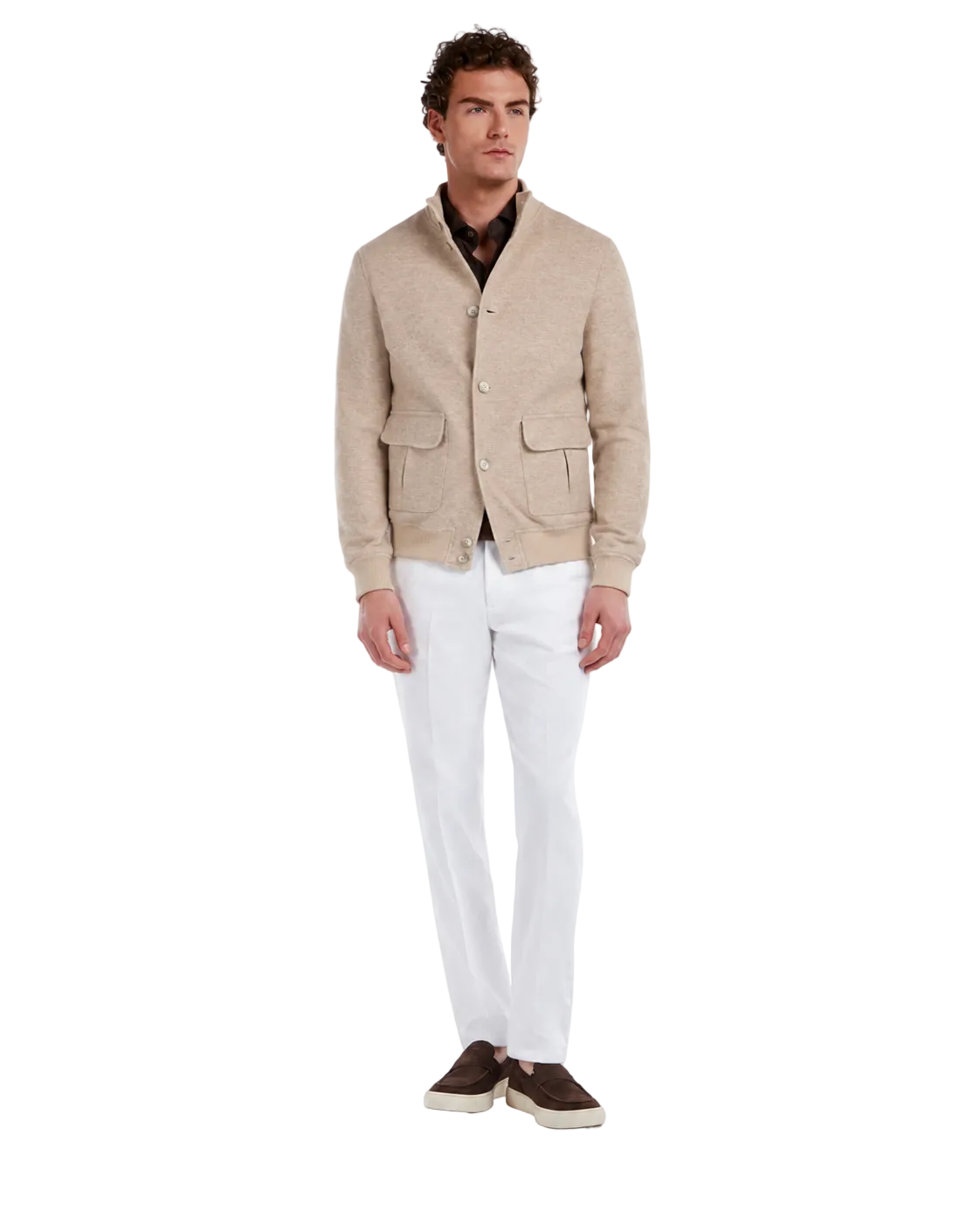 Beige cotton Bomber jacket Trieste