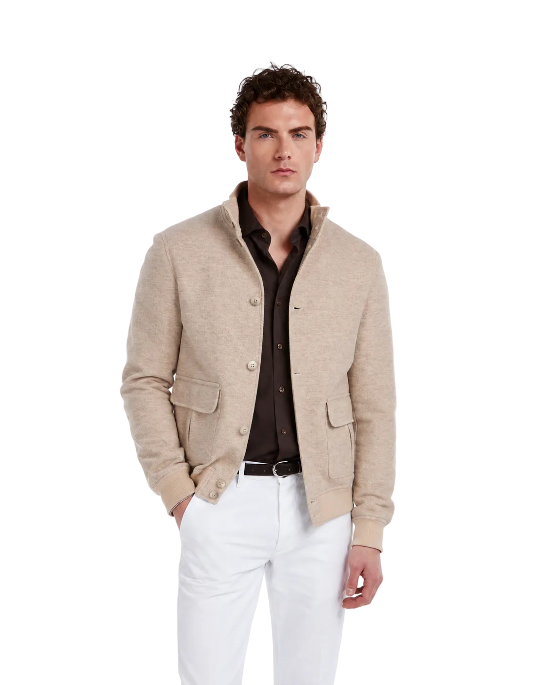 Beige cotton Bomber jacket Trieste