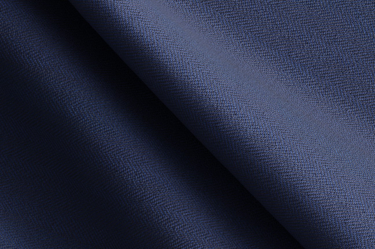 Gilet en laine et soie bleu années 150 sur mesure Caccioppoli