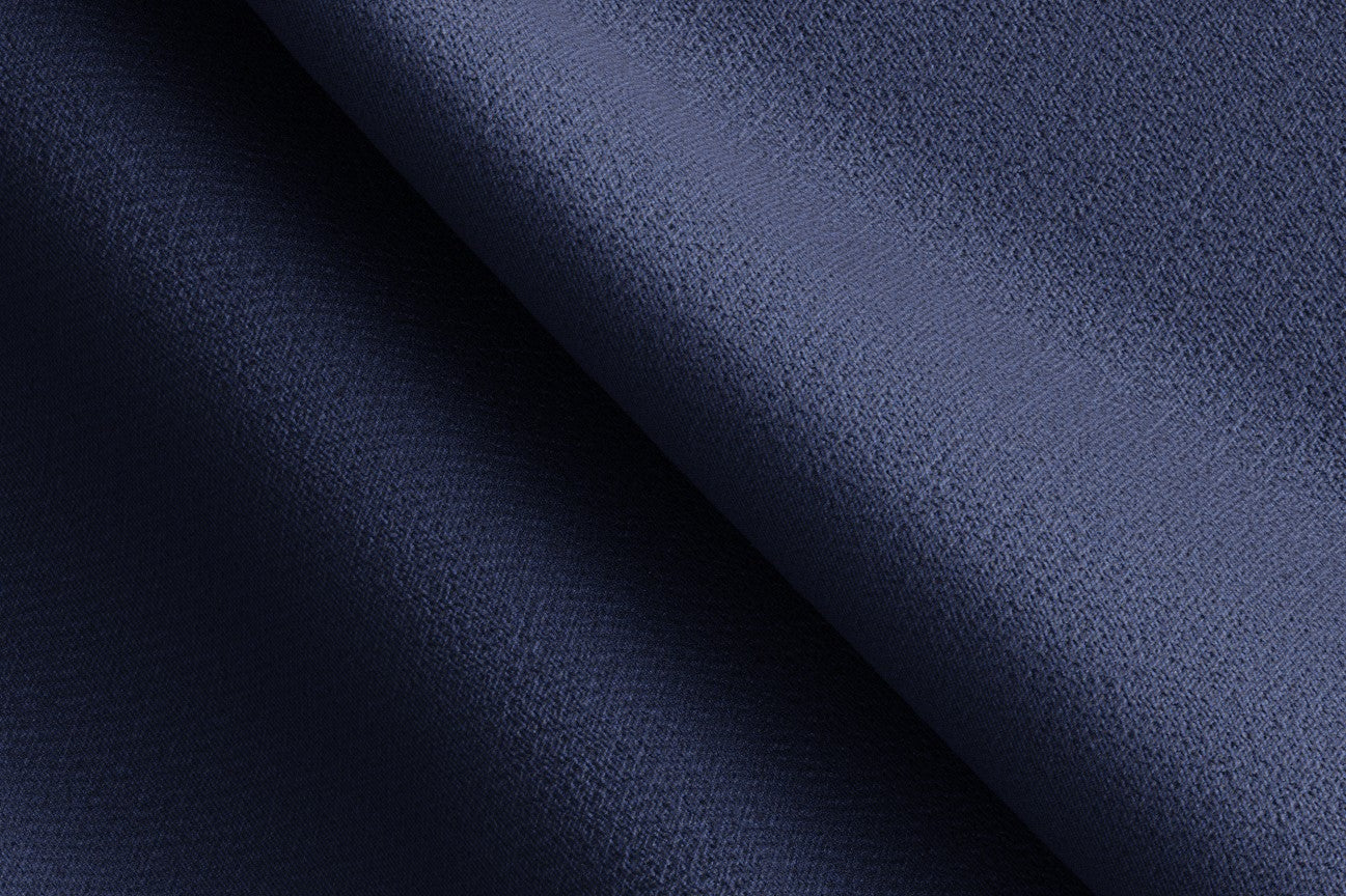 Pantalon tailleur en laine bleu années 120 Canonico avec bande