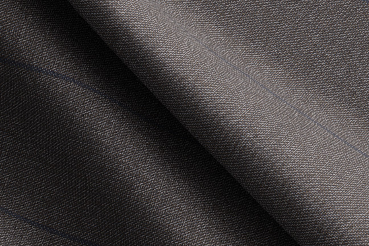 Gilet tailleur en laine marron à fines rayures des années 130 Caccioppoli