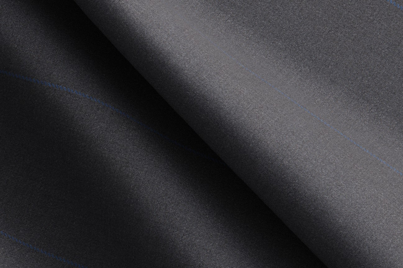 Gray pinstriped 130s wool tailored suit Caccioppoli