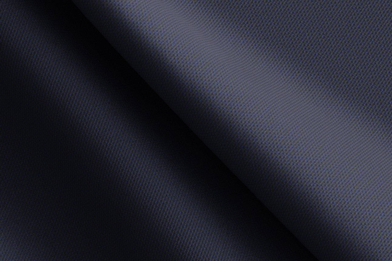 Gilet en laine hopsack des années 130 sur mesure en bleu Caccioppoli