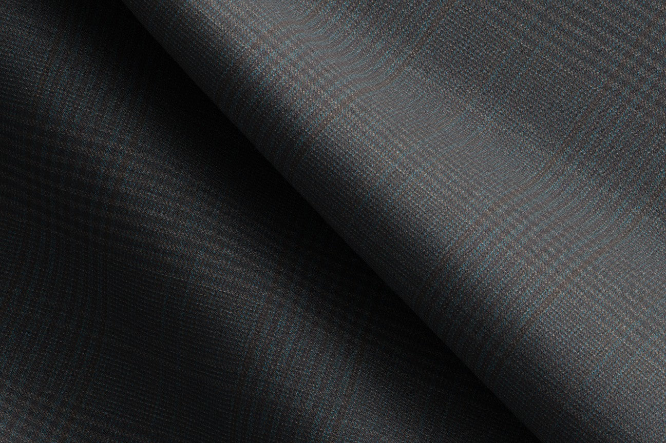 Pantalone con fascia su misura lana 130s principe di galles verde Caccioppoli