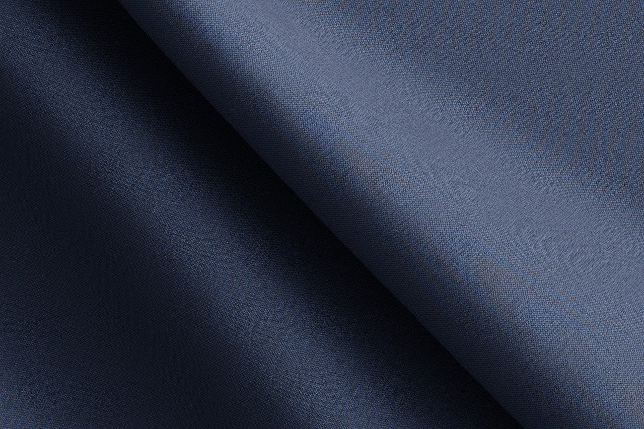 Gilet en laine et soie bleu années 150 sur mesure Caccioppoli