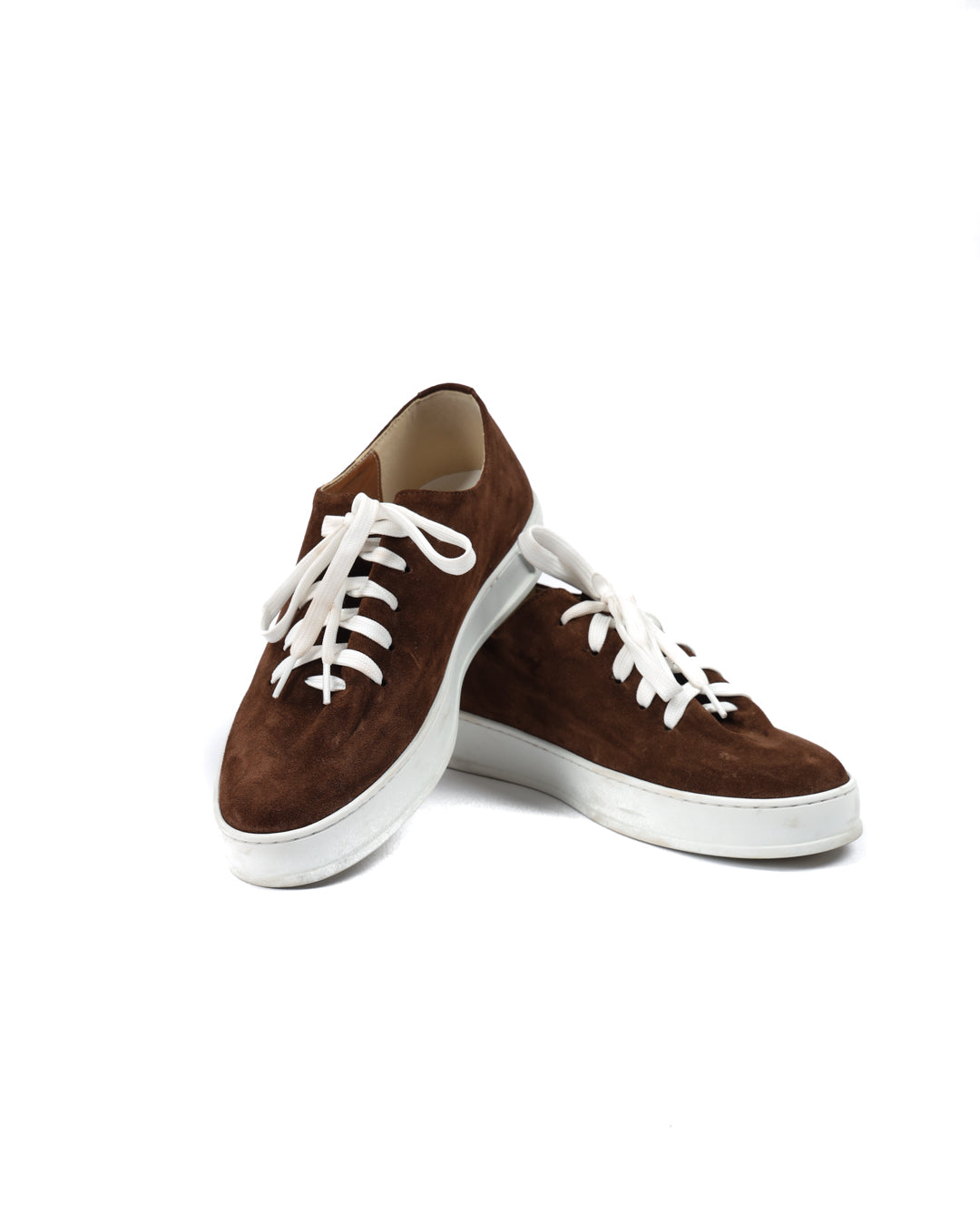 Steph - Dark brown suede sneakers