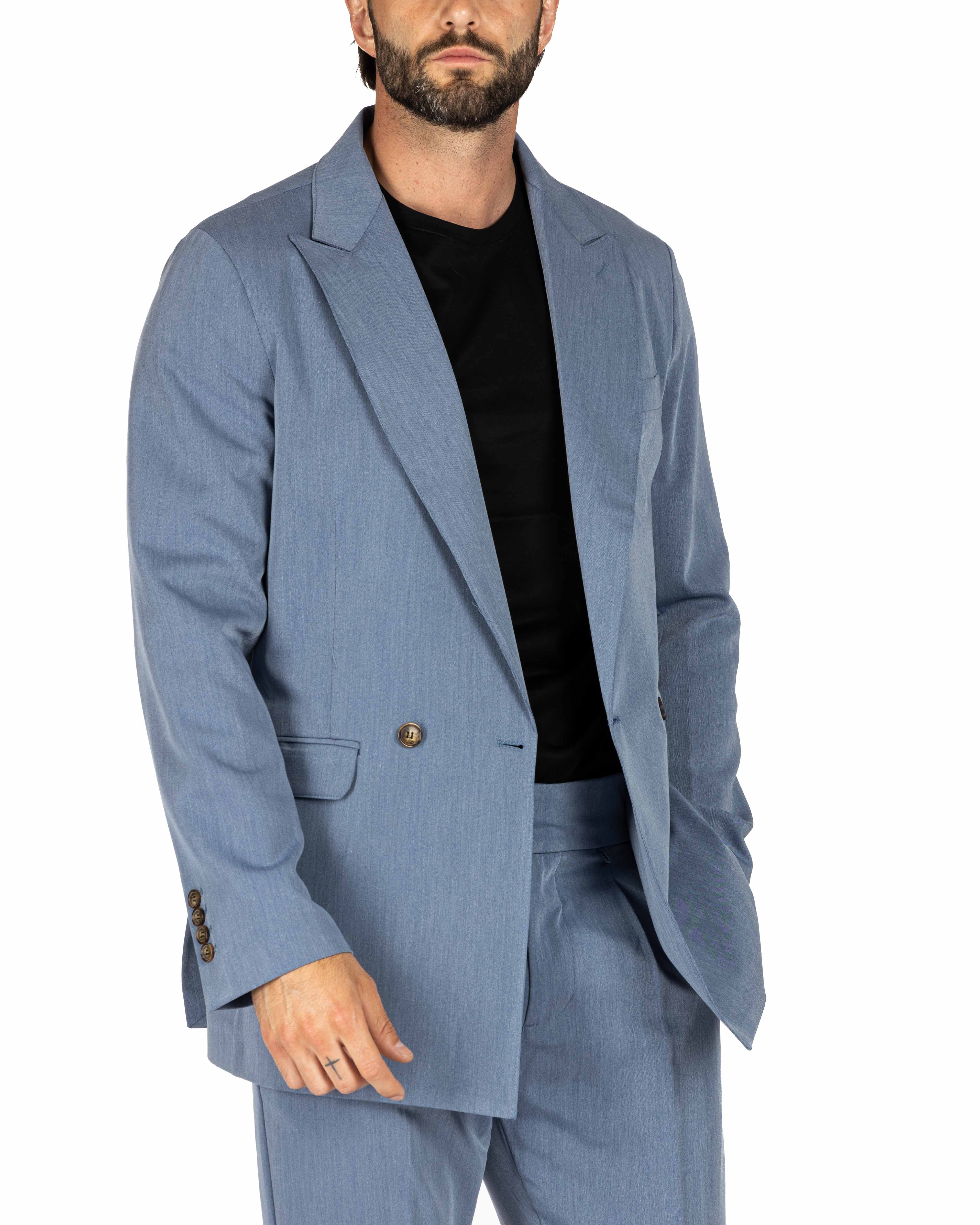 Italian 2.0 - light blue double-breasted jacket