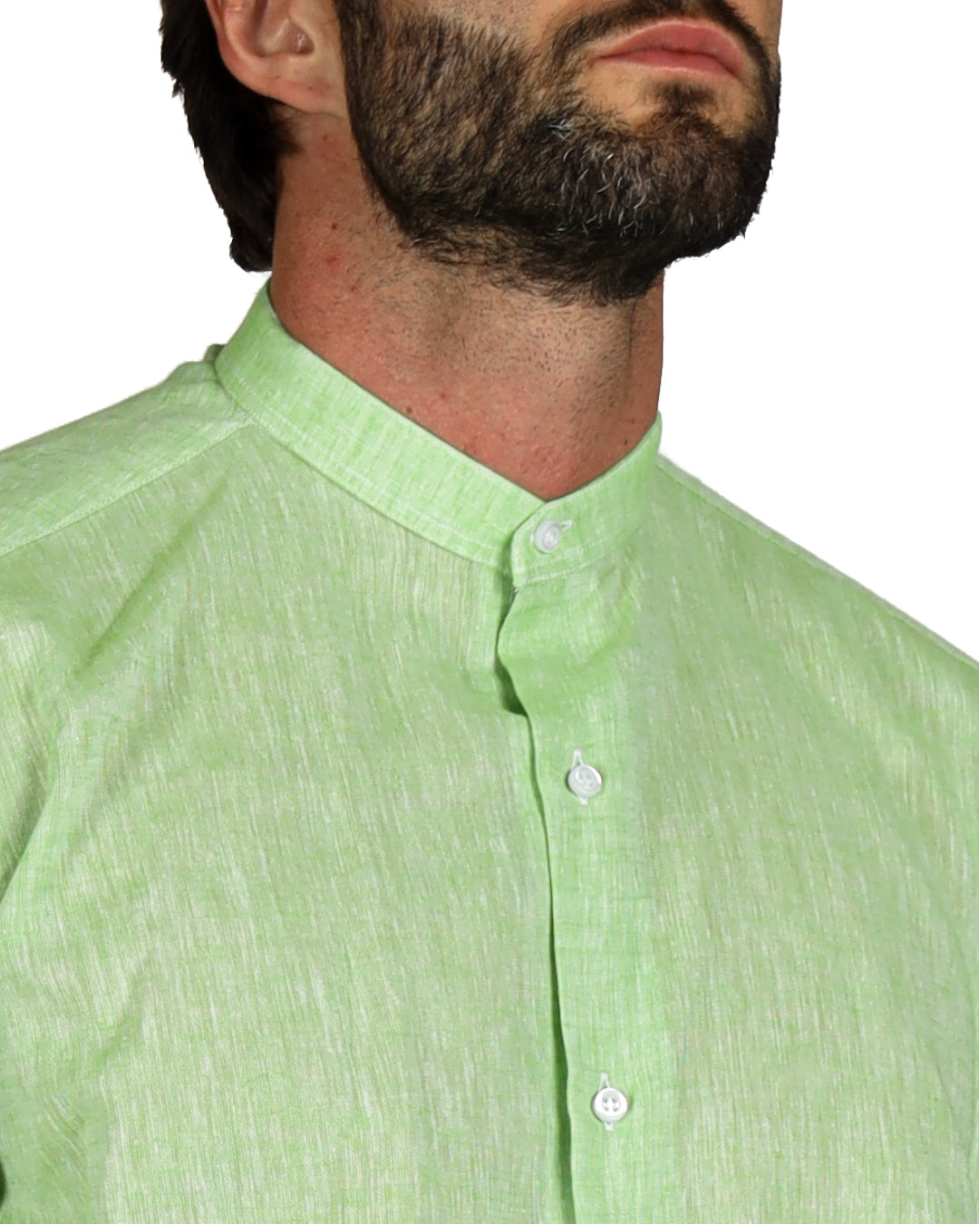 Positano - Apple green linen Korean shirt