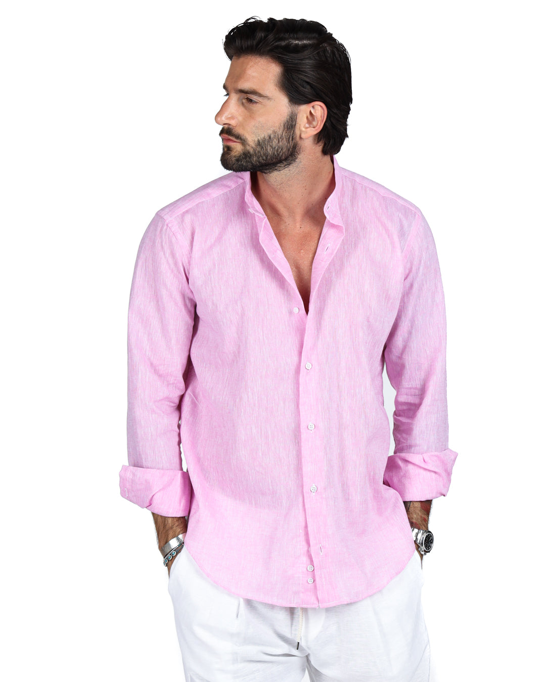 Positano - Pink Korean linen shirt