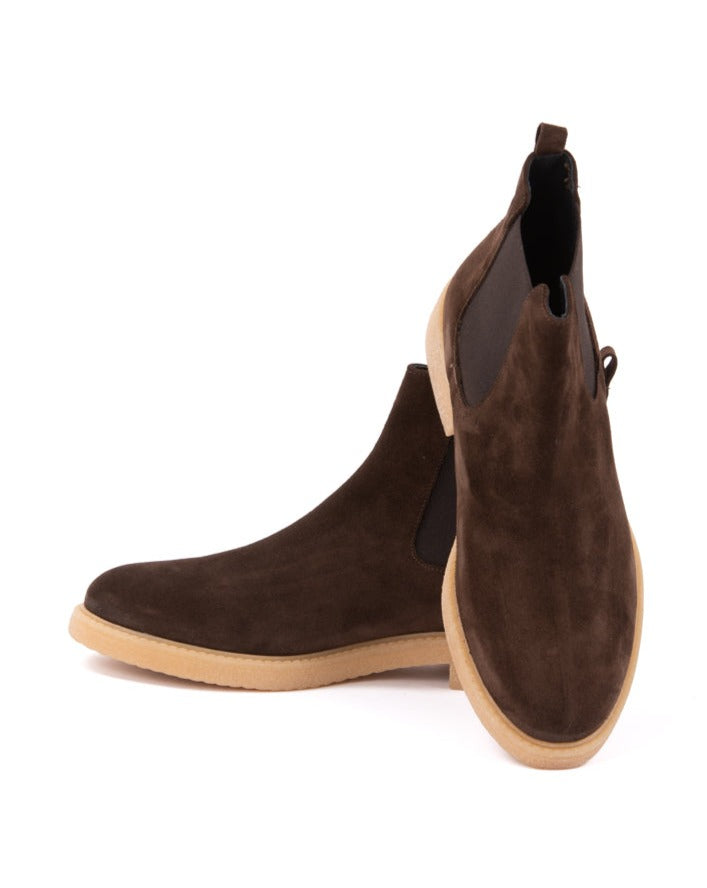 Eagle - crepe bottom ankle boot in dark brown suede