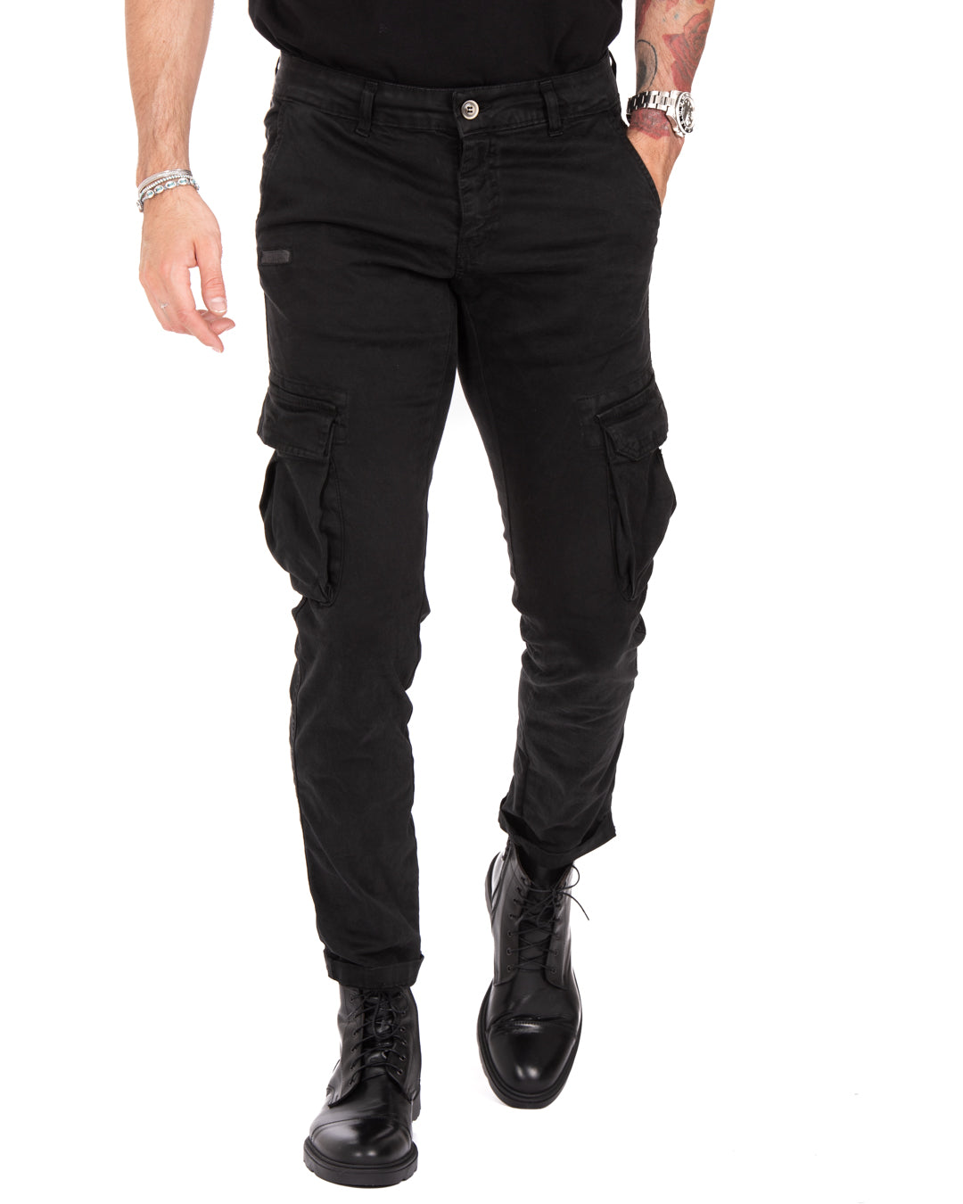 Roy - pantalone cargo nero