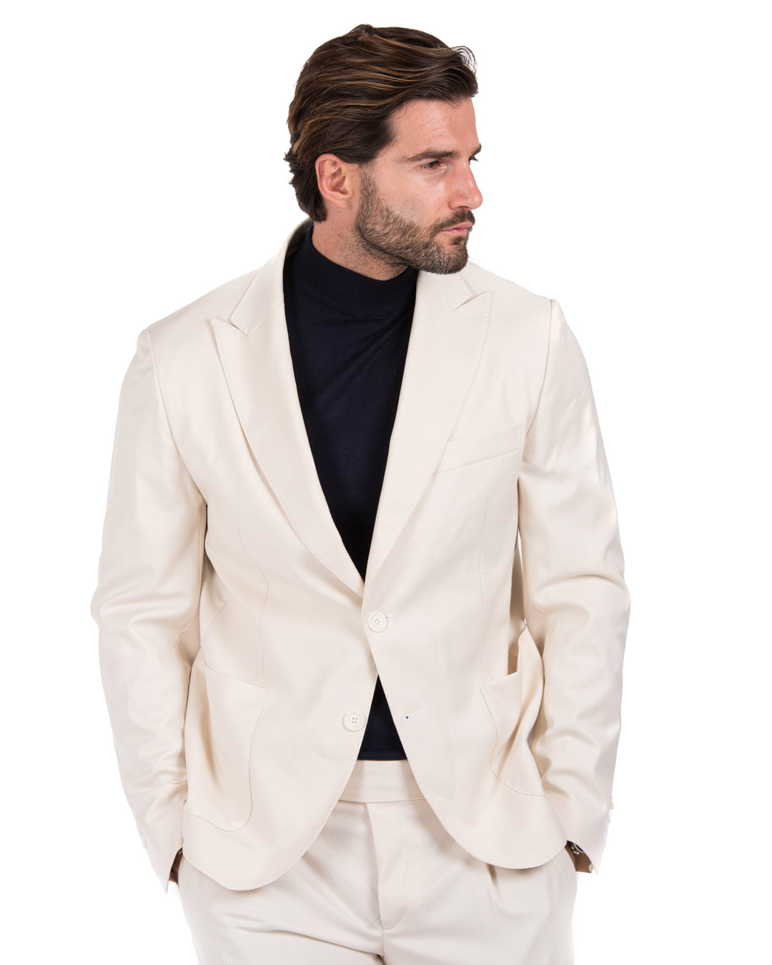Bond - cream double stitched jacket