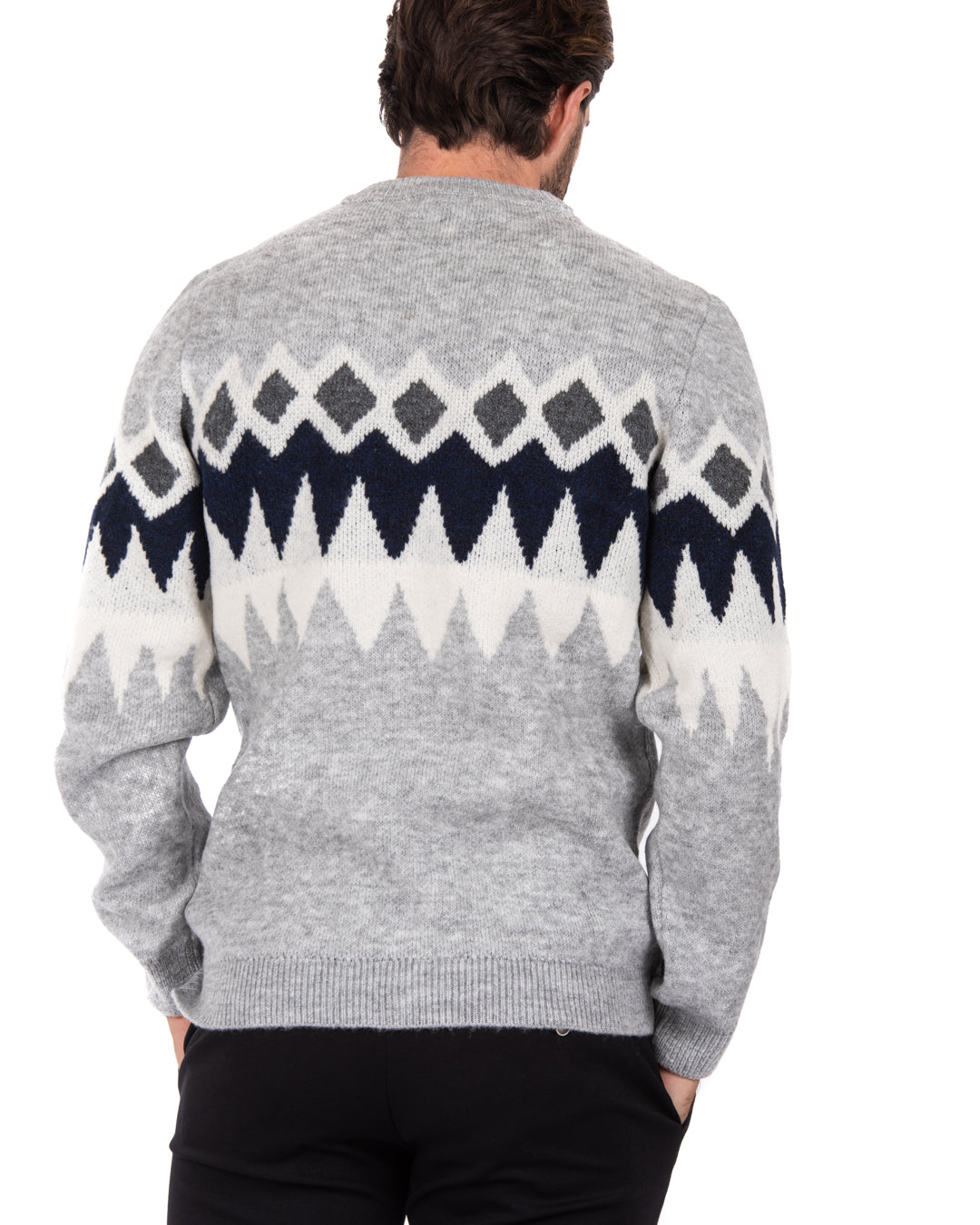 Marken - sweater with gray and blue pattern