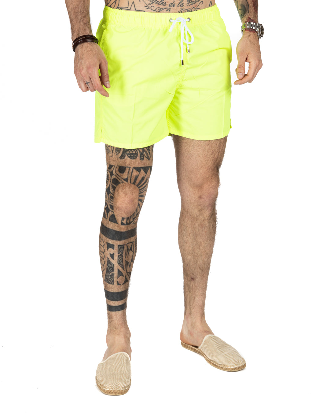 Swimsuit - Solid fluorescent yellow color