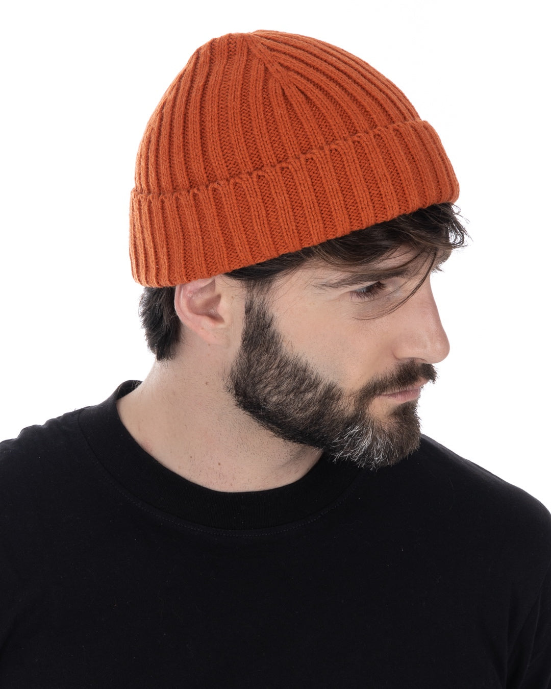Ny - orange ribbed hat