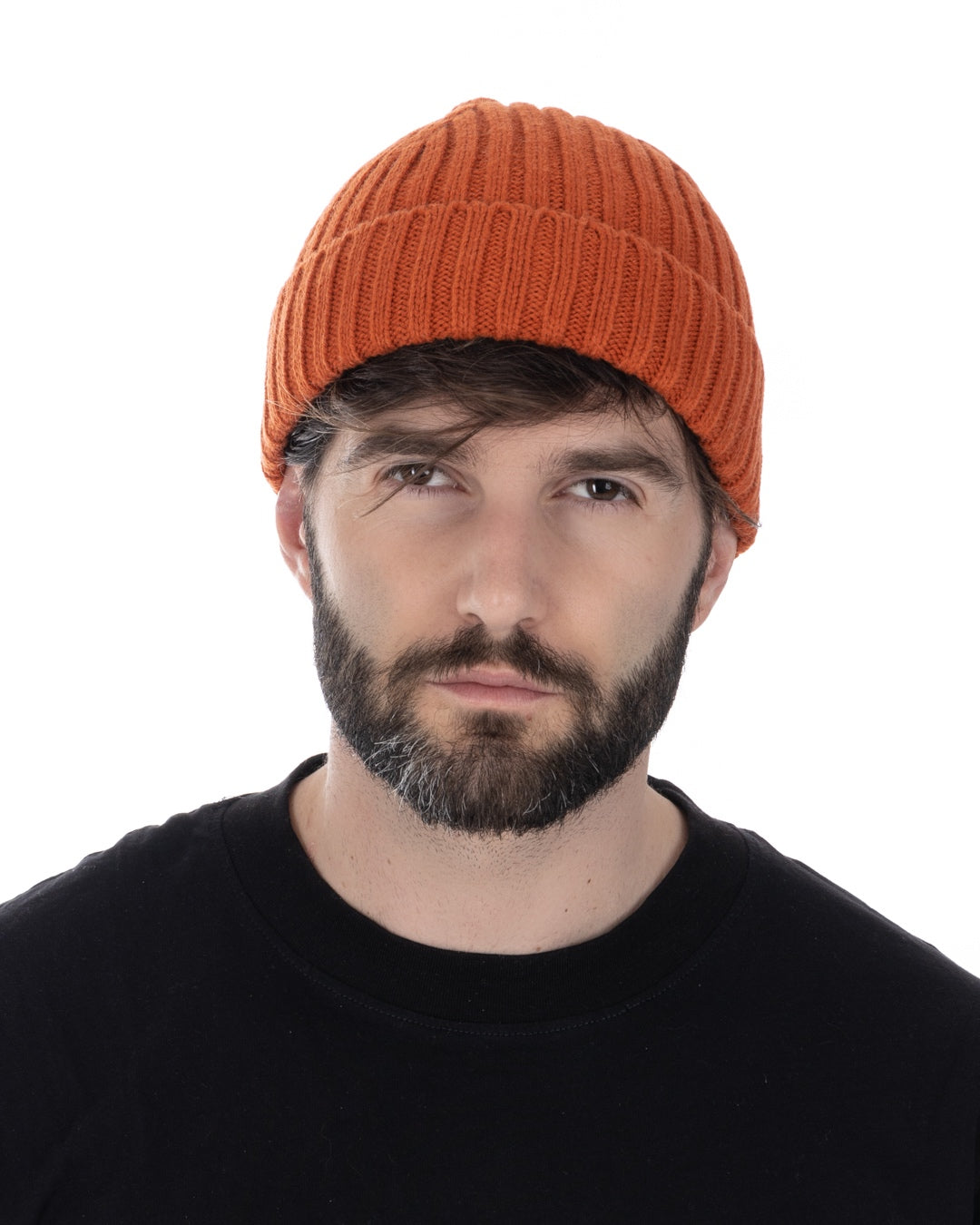 Ny - orange ribbed hat