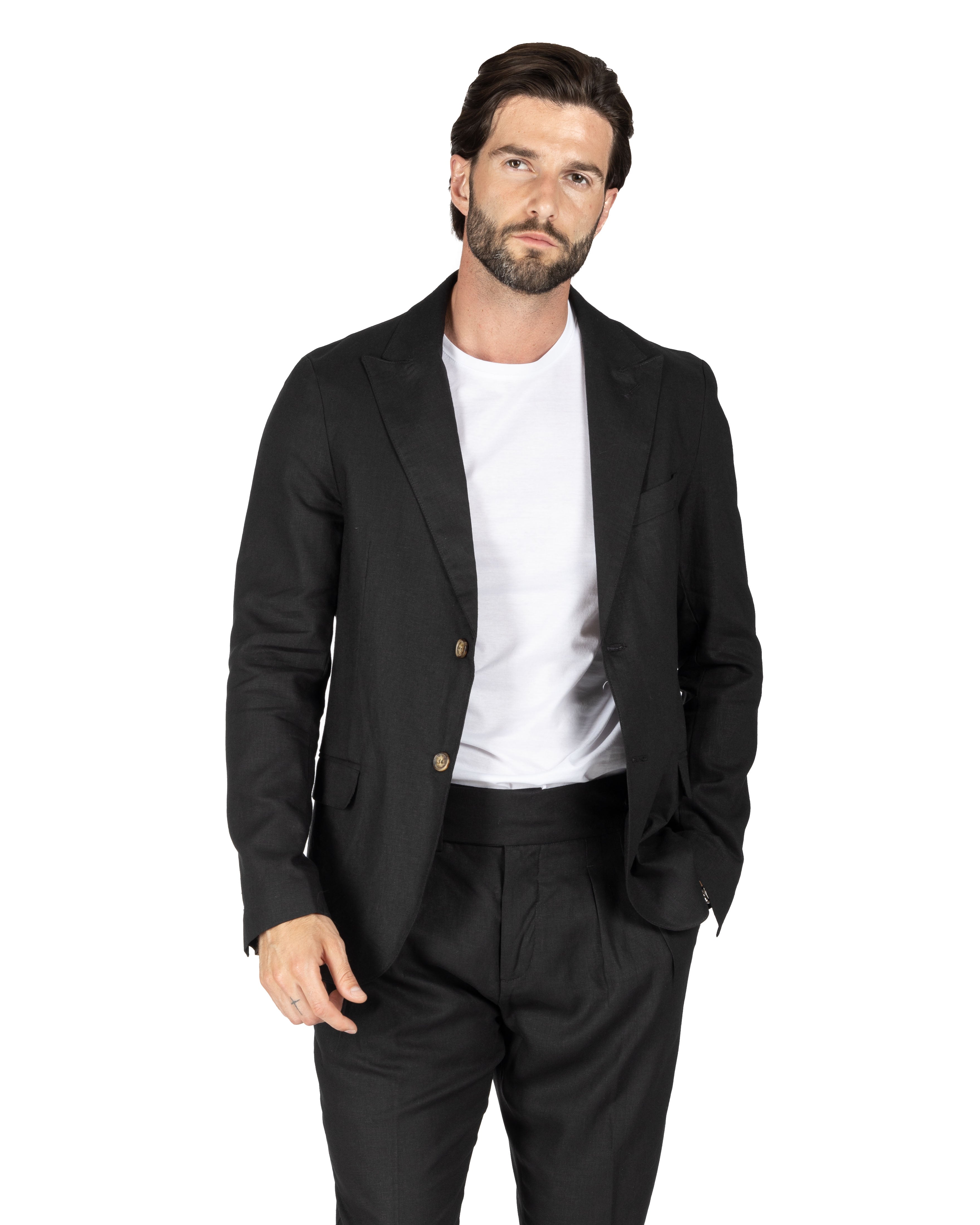 James - Black linen jacket