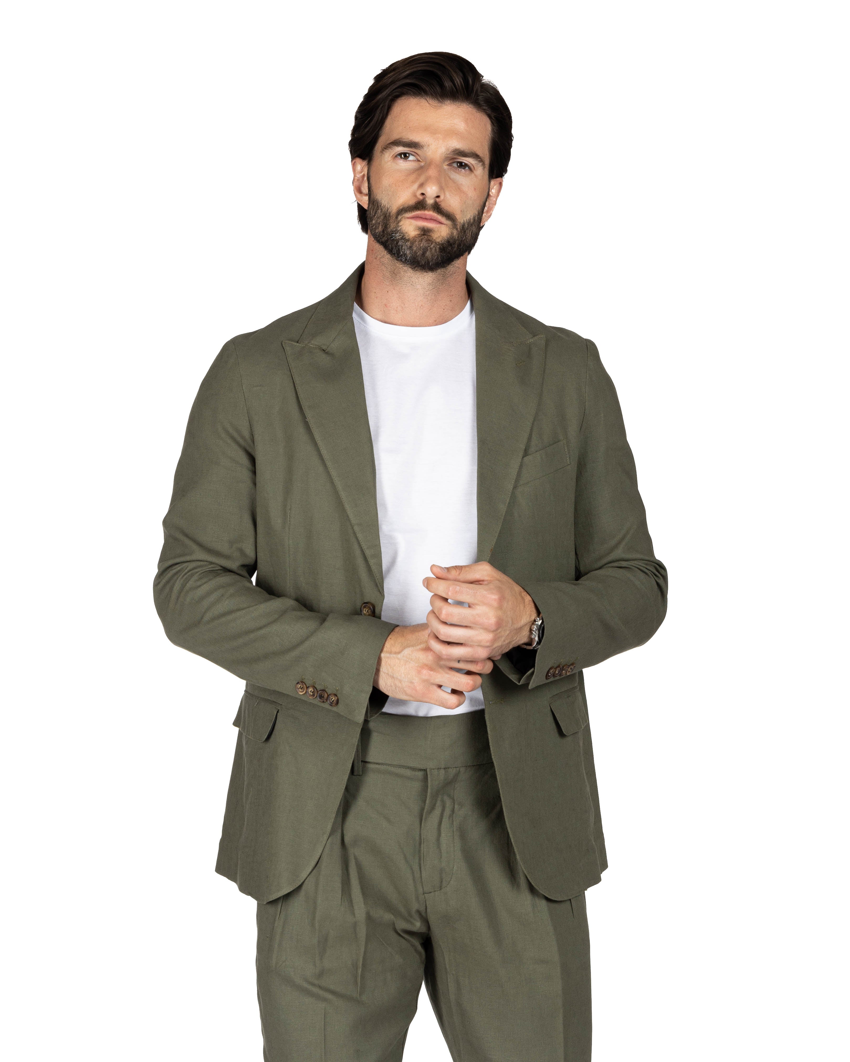 James - Green linen jacket
