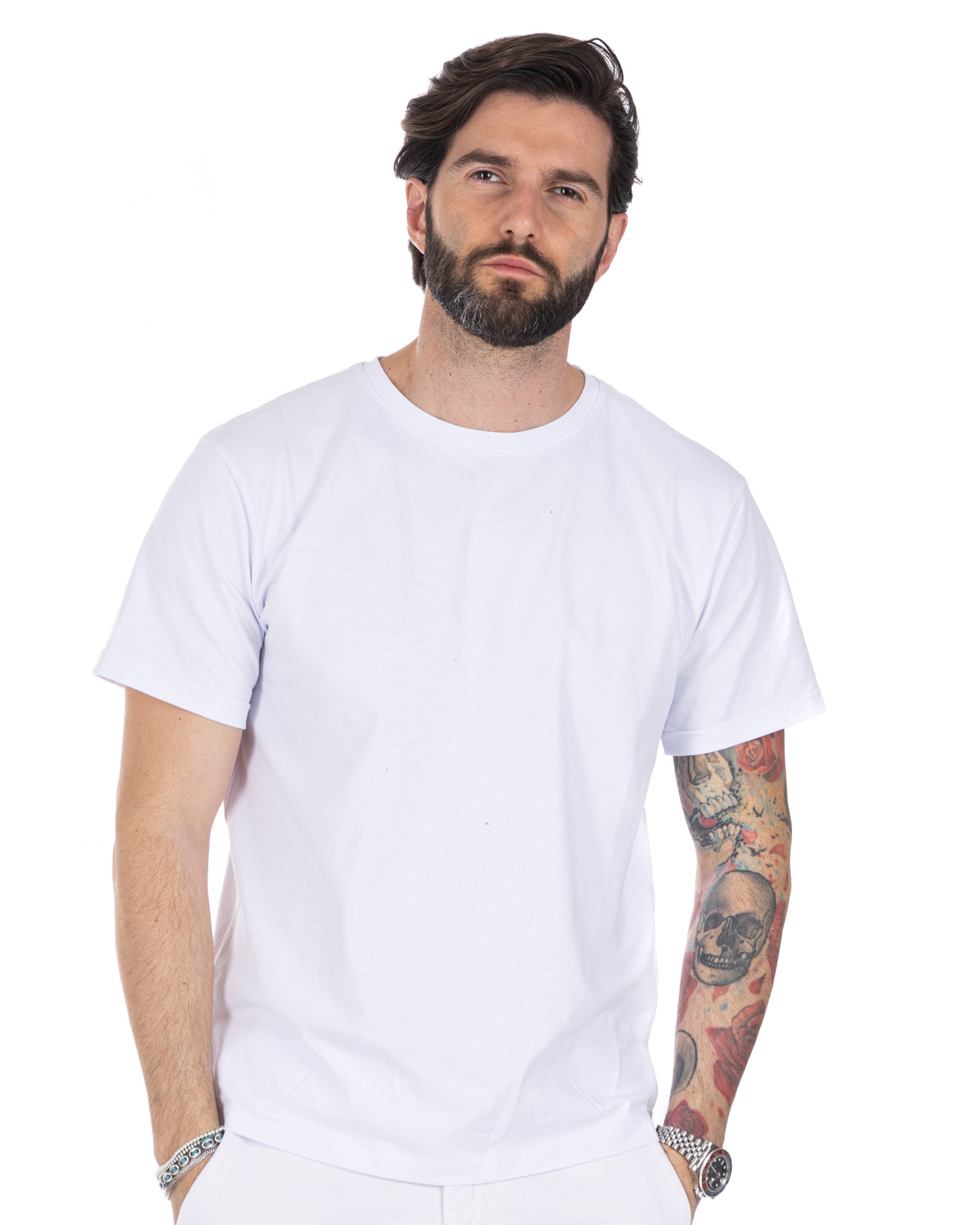 Harry - white stretch cotton t-shirt