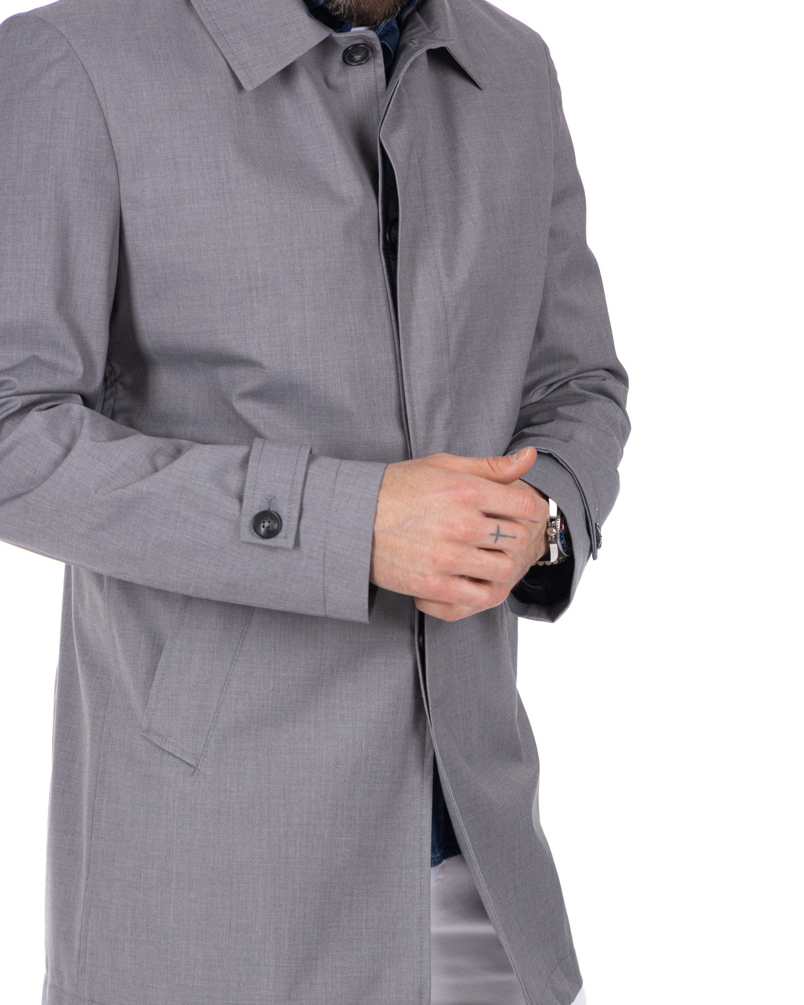Mantua - gray unlined trench coat