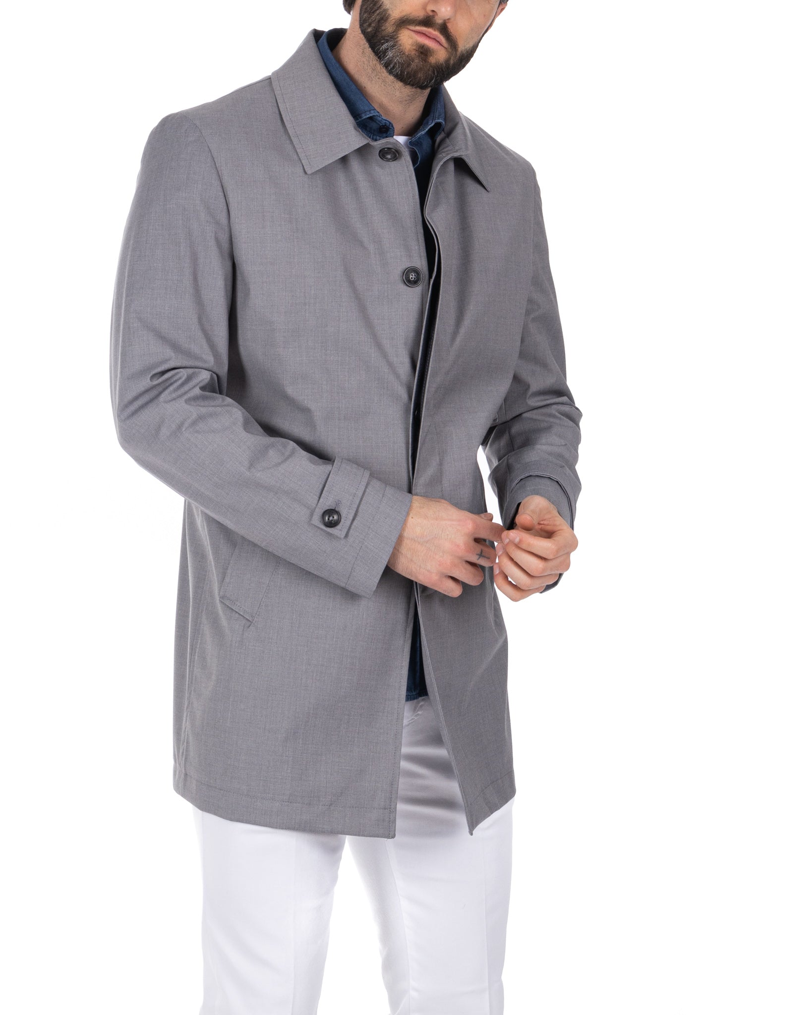 Mantua - gray unlined trench coat