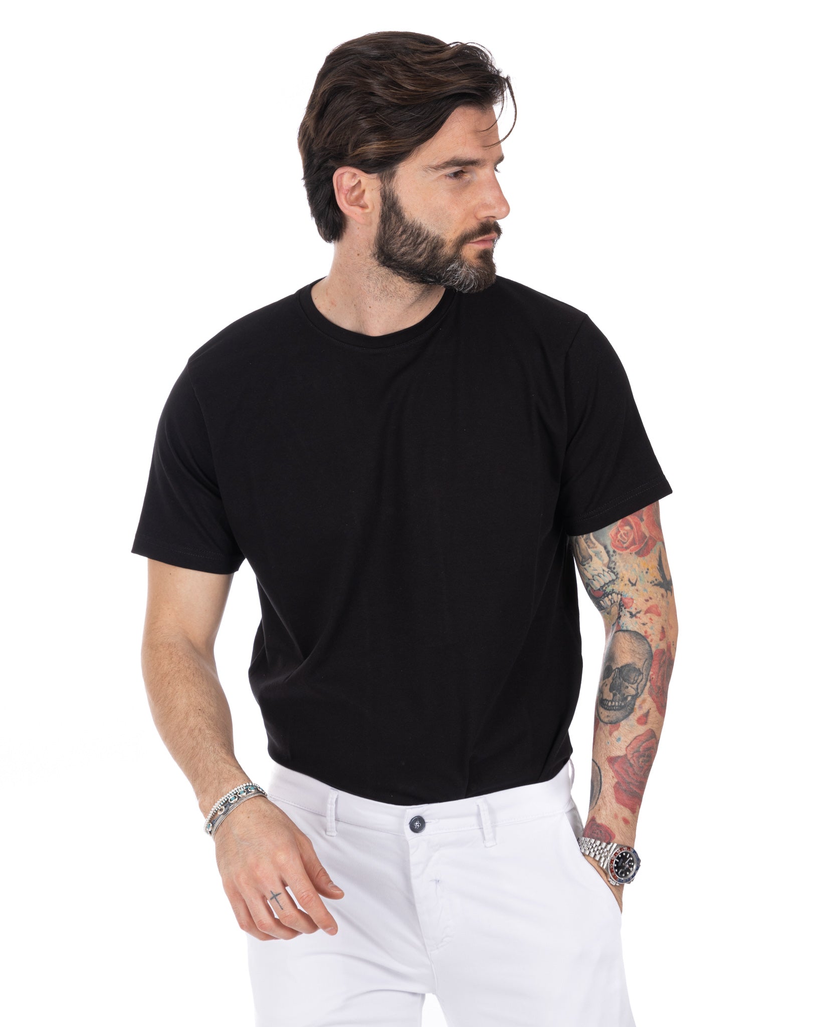 Harry - t-shirt noir en coton stretch