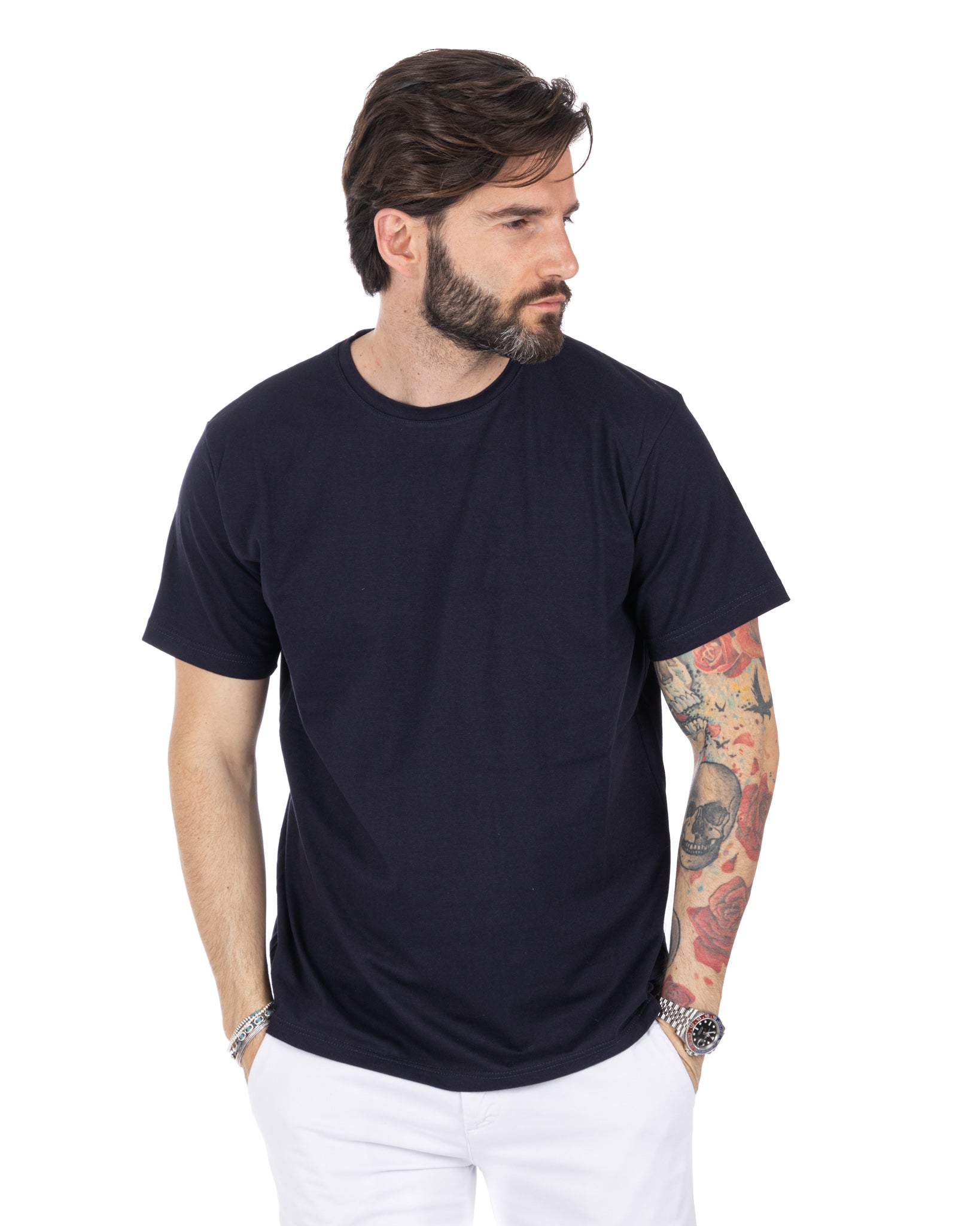 Harry - blue stretch cotton t-shirt