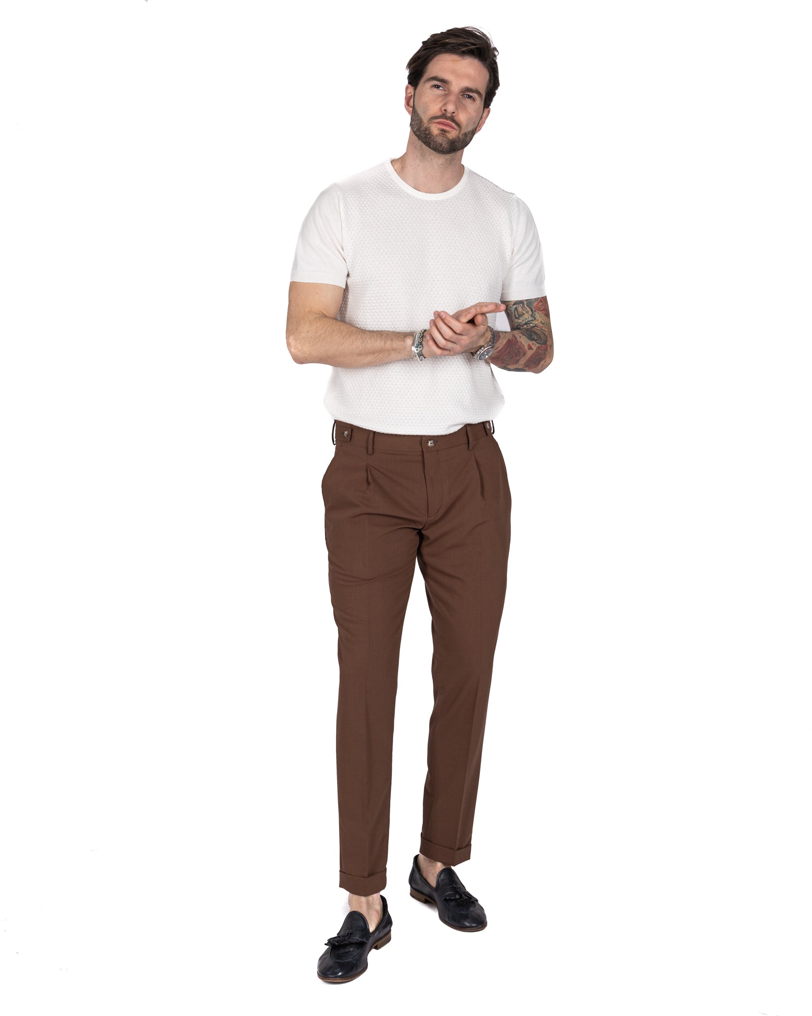 Milan - basic tobacco trousers