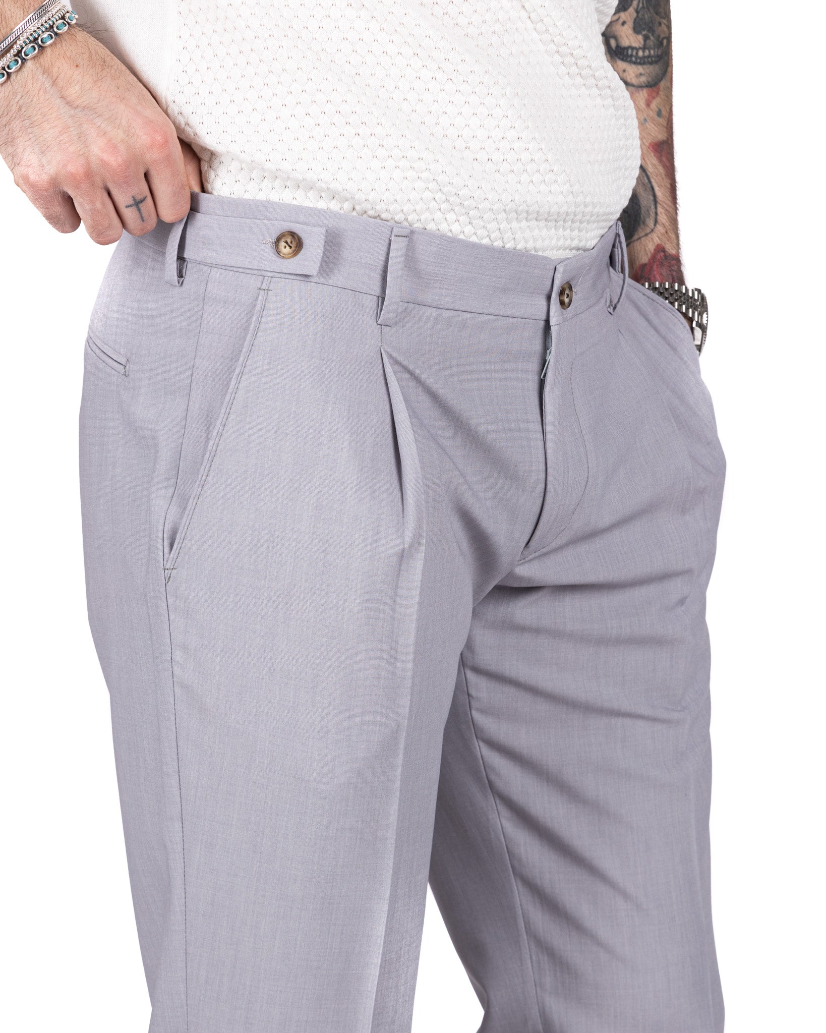 Milano - light gray basic trousers