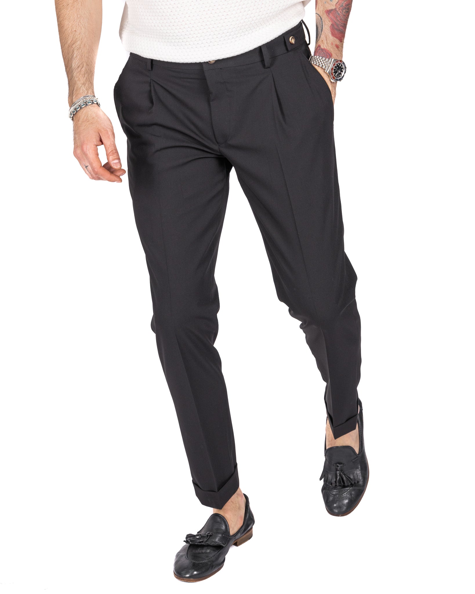 Milan - black basic trousers