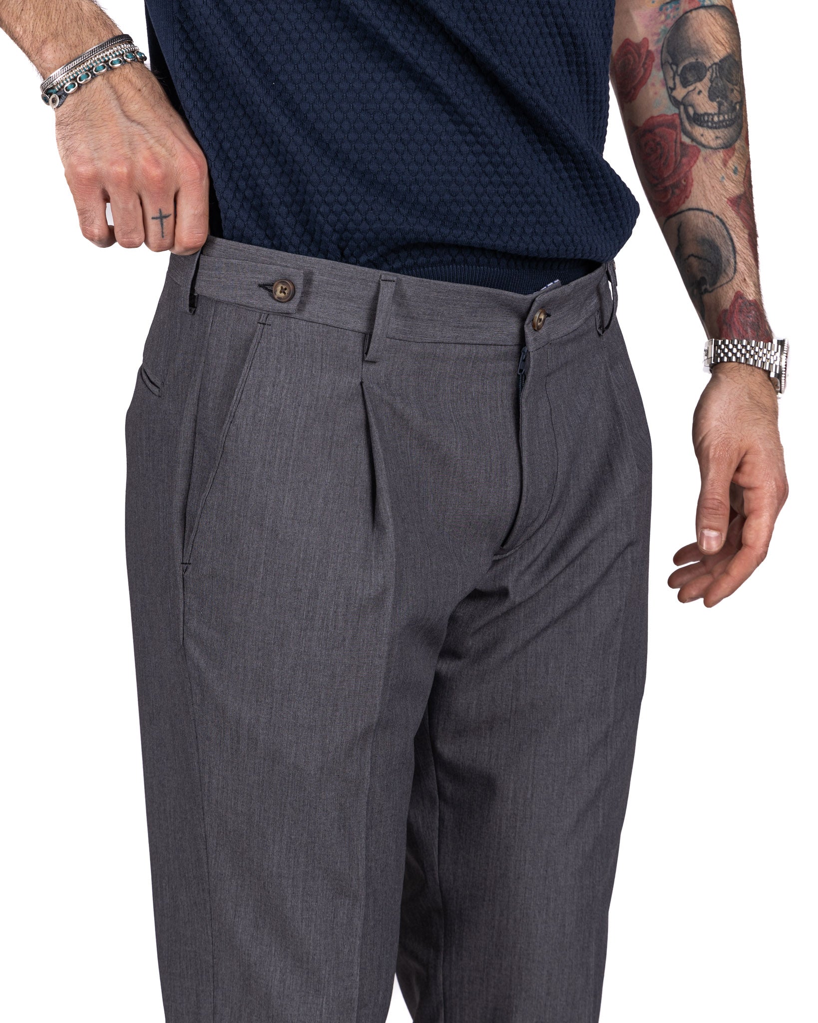 Milan - gray basic trousers