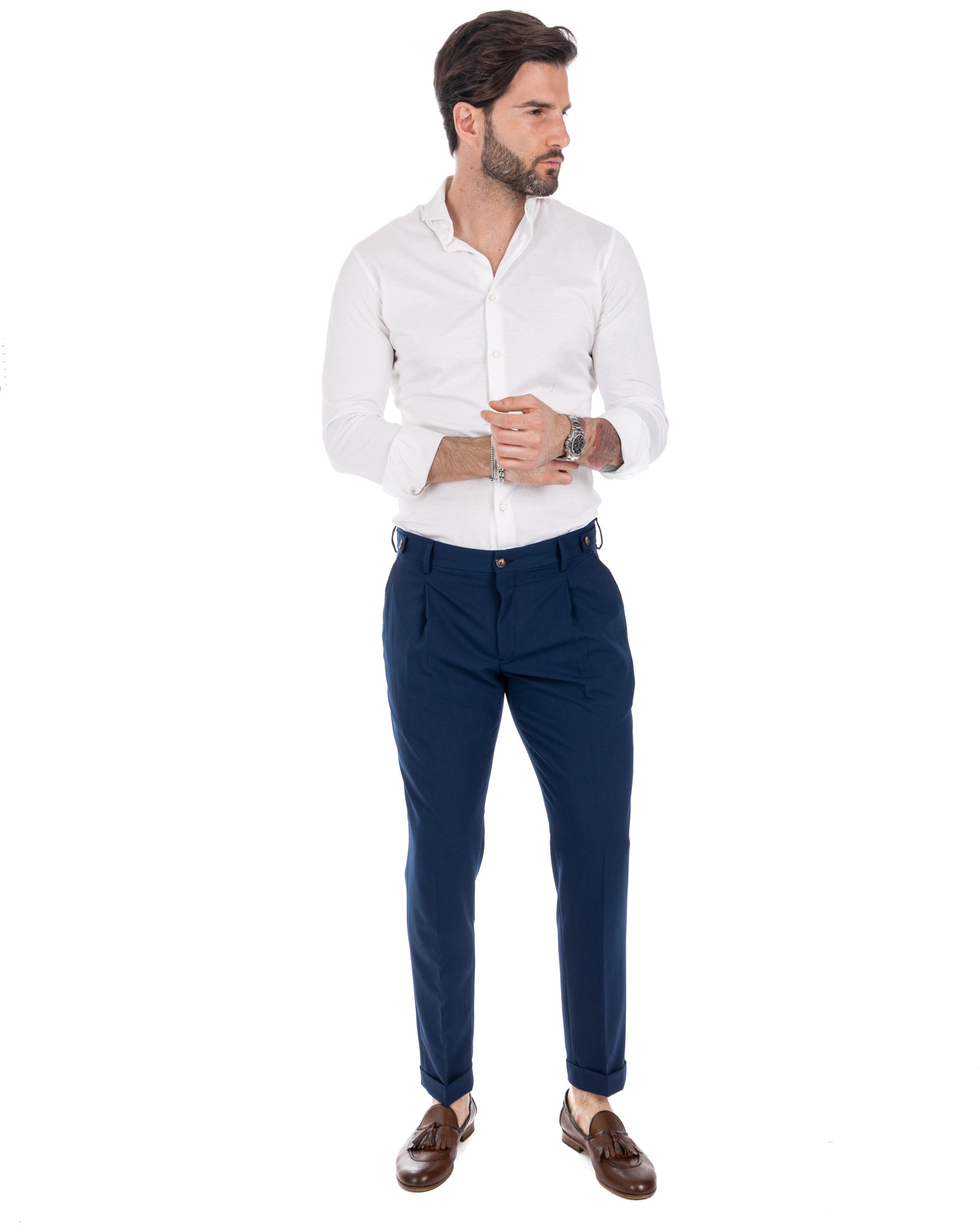 Milan - blue basic trousers