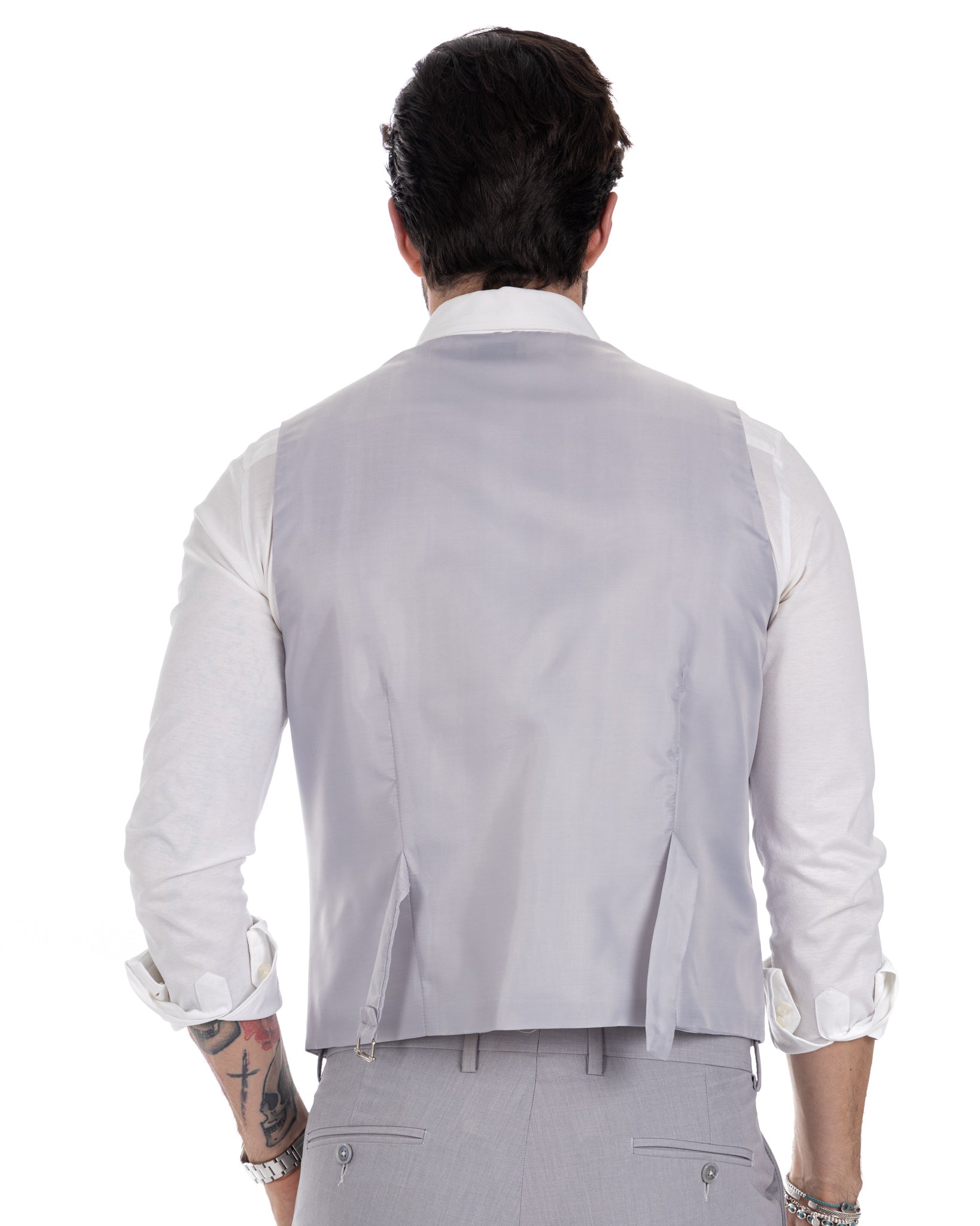 Dresden - light gray single-breasted waistcoat