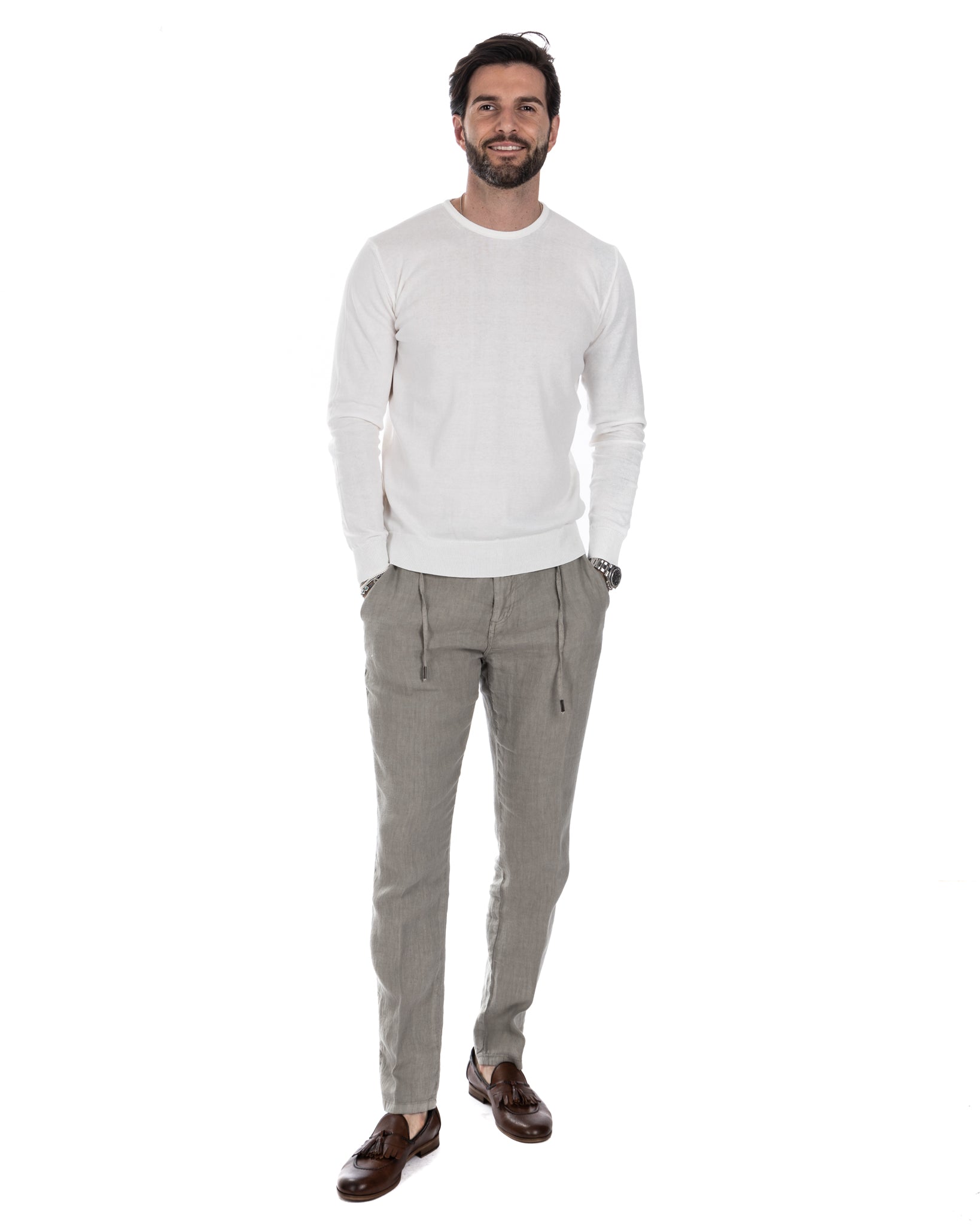 Gustave - pure linen twine trousers