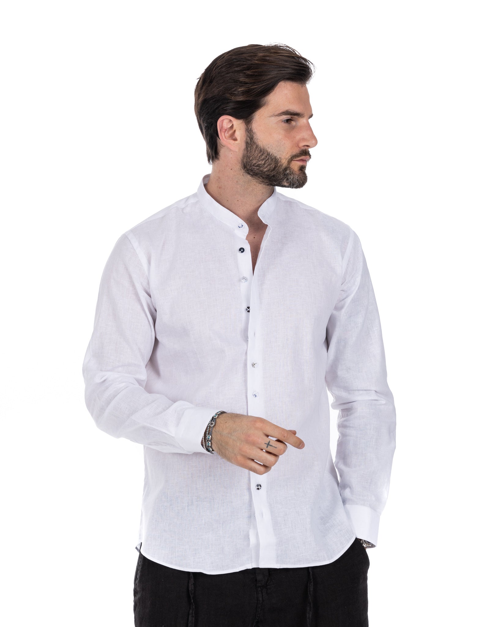 Positano - white linen Korean shirt