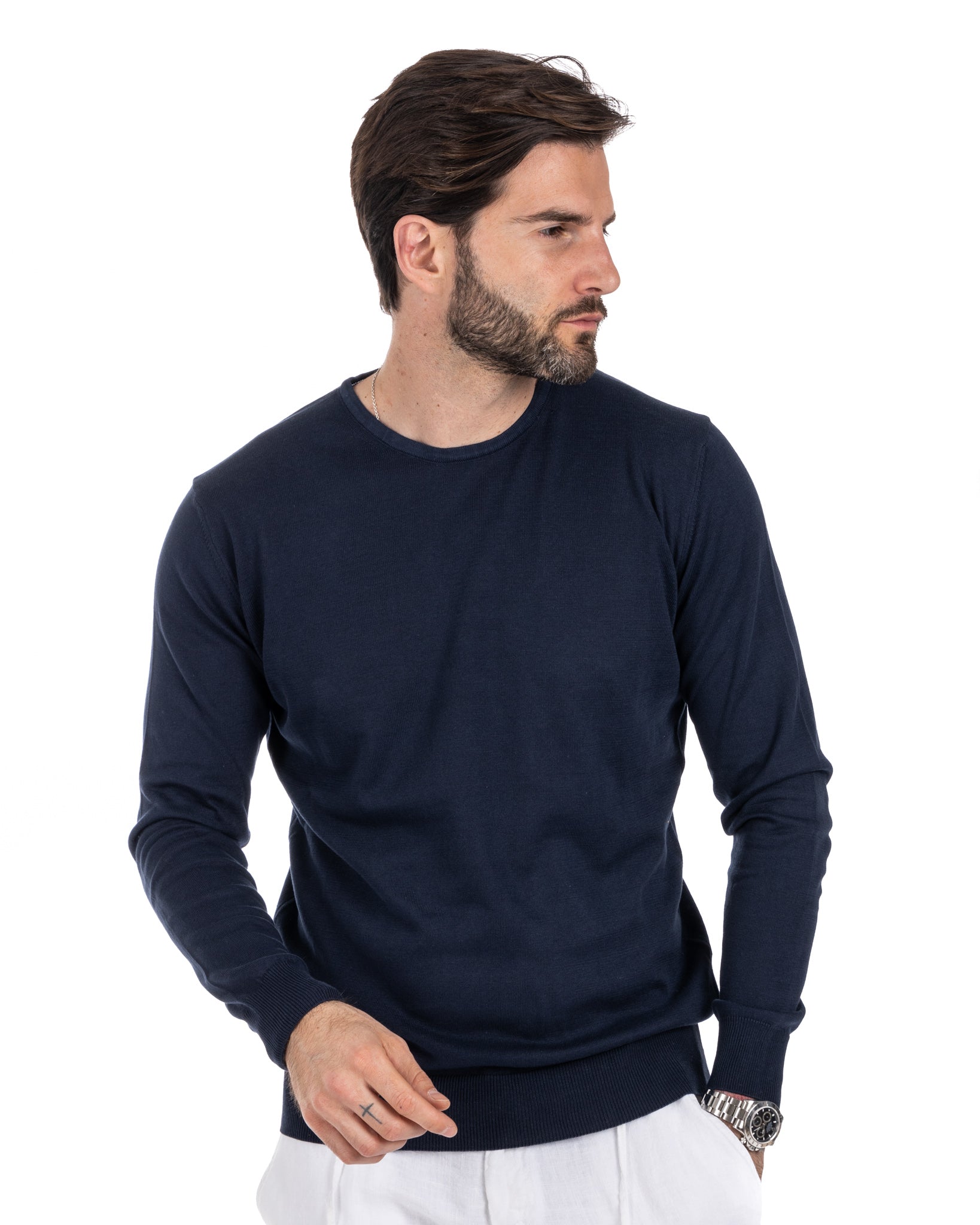 Daniil - blue cotton sweater