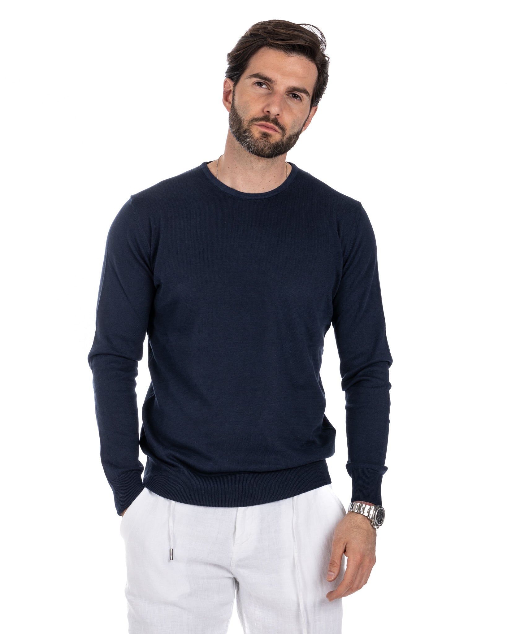 Daniil - blue cotton sweater