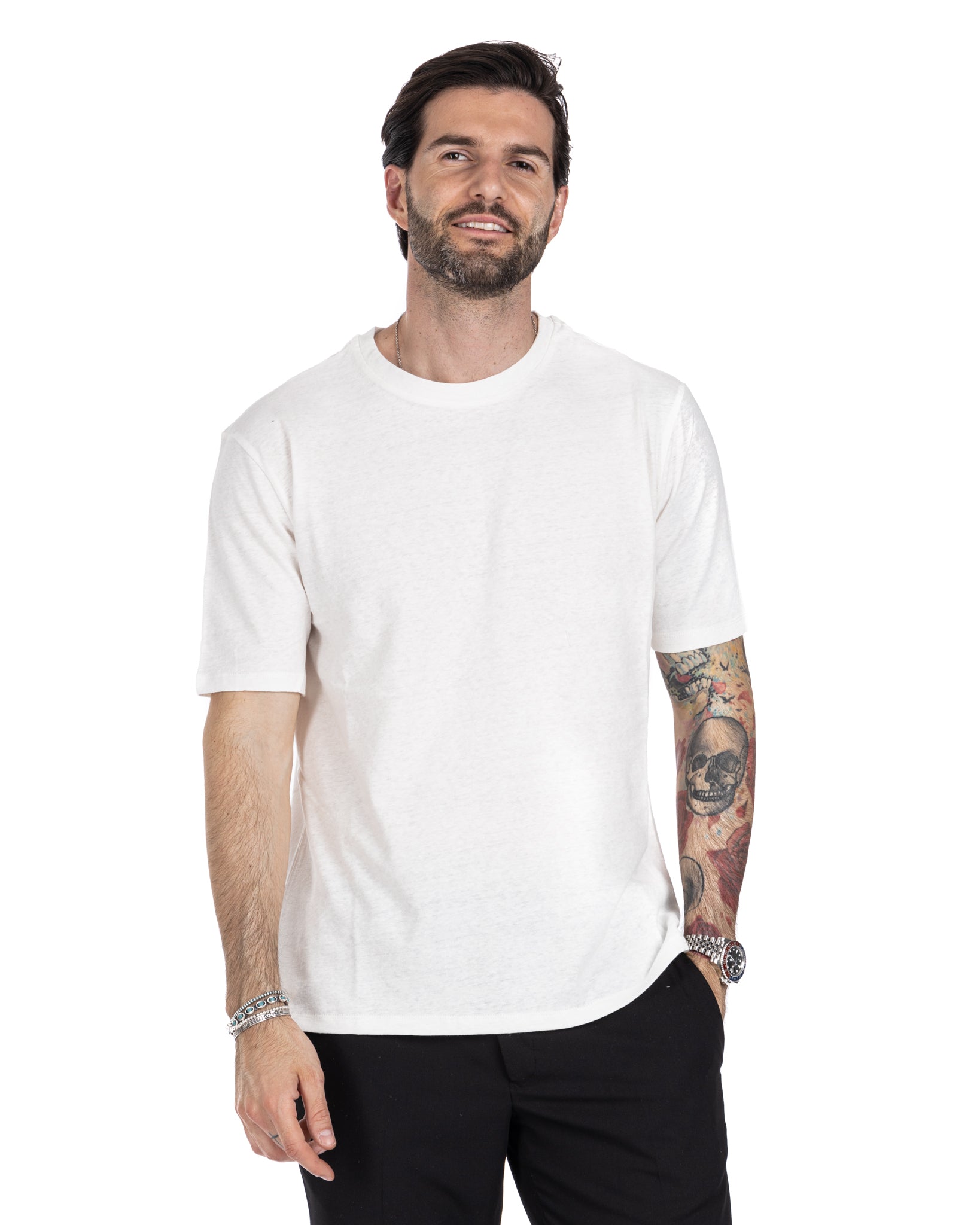 Favignana - white linen t-shirt