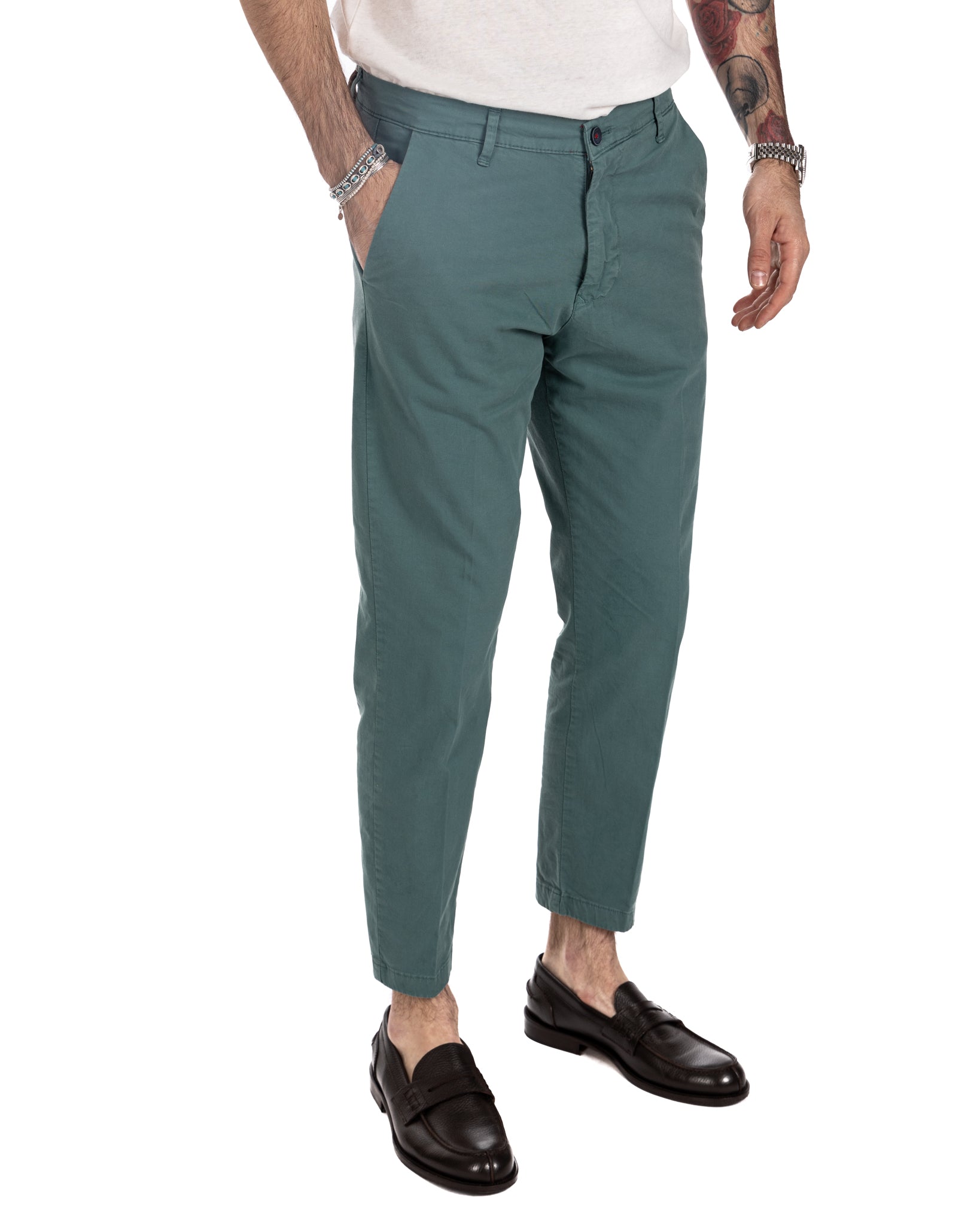 Lauren - green capri trousers