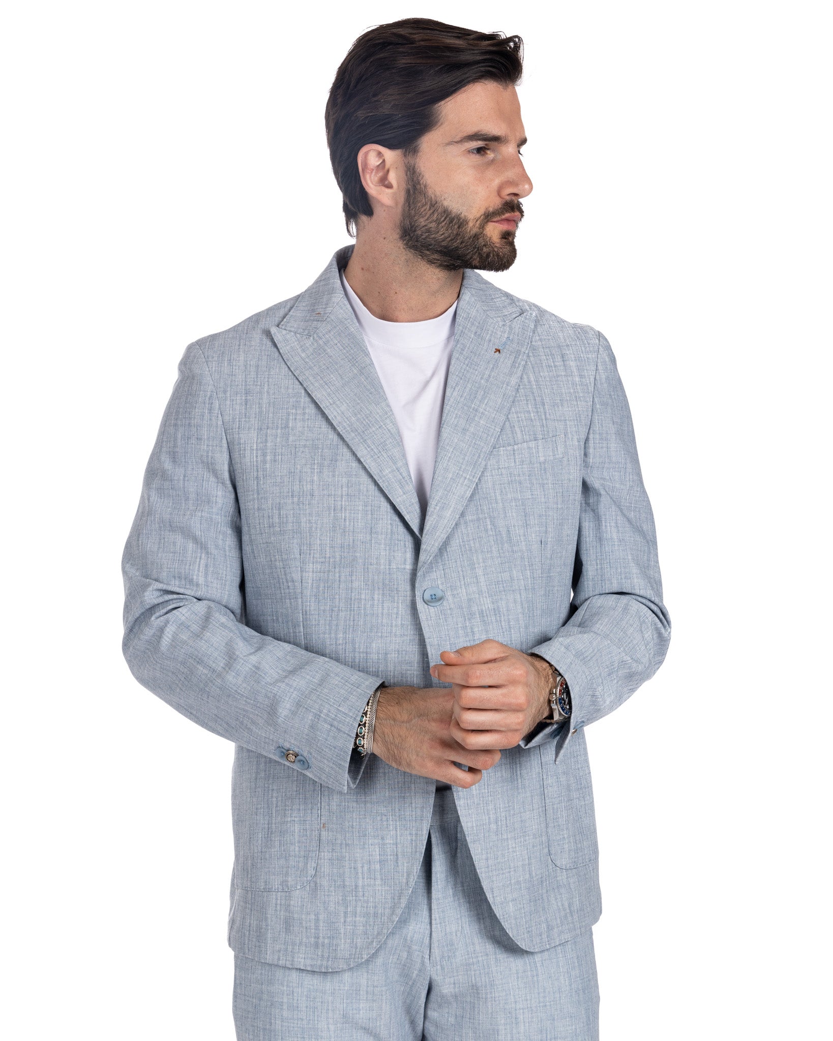Lipari - sky single-breasted suit