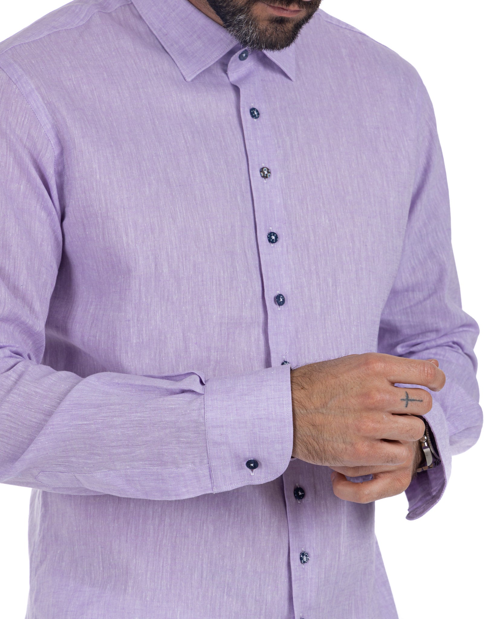 Praiano - lilac linen French shirt